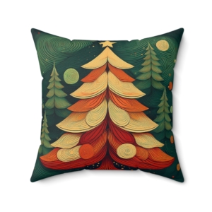 Festive Christmas Faux Suede Pillow