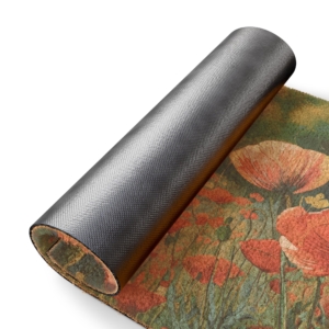 Red Poppy Coir Doormat - 24x16 Inch Durable Coconut Floral Welcome Mat - Outdoor Decor for Flower Lovers and Gardeners - Image 2