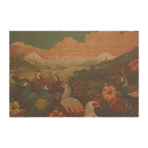 Vintage-Inspired Bird Scene Doormat