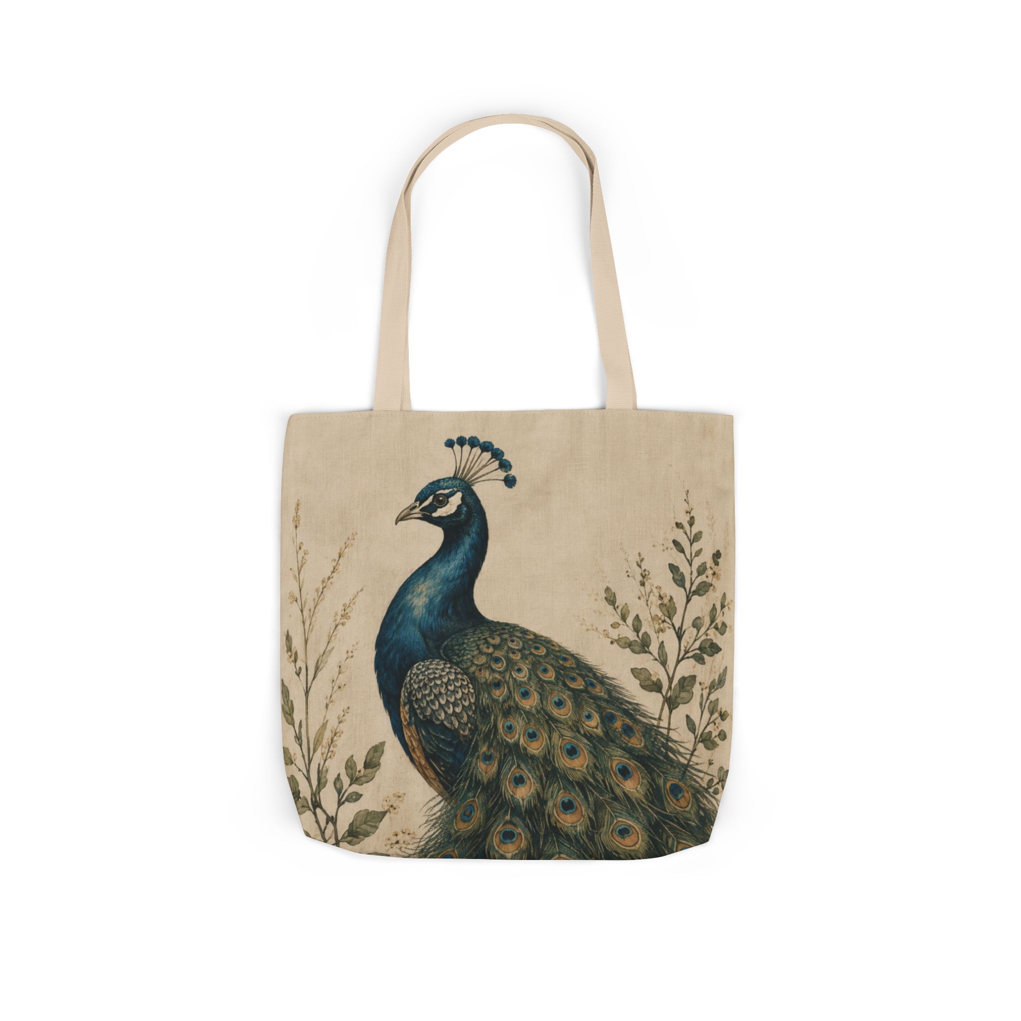 Peacock Canvas Tote Bag — Elegant Bird Art Tote - Image 7