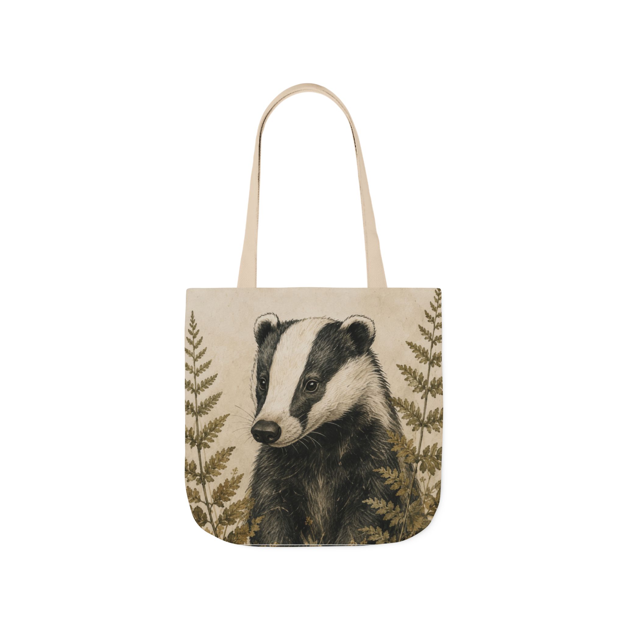 Badger Canvas Tote Bag - Woodland Wildlife Art Tote - Image 3