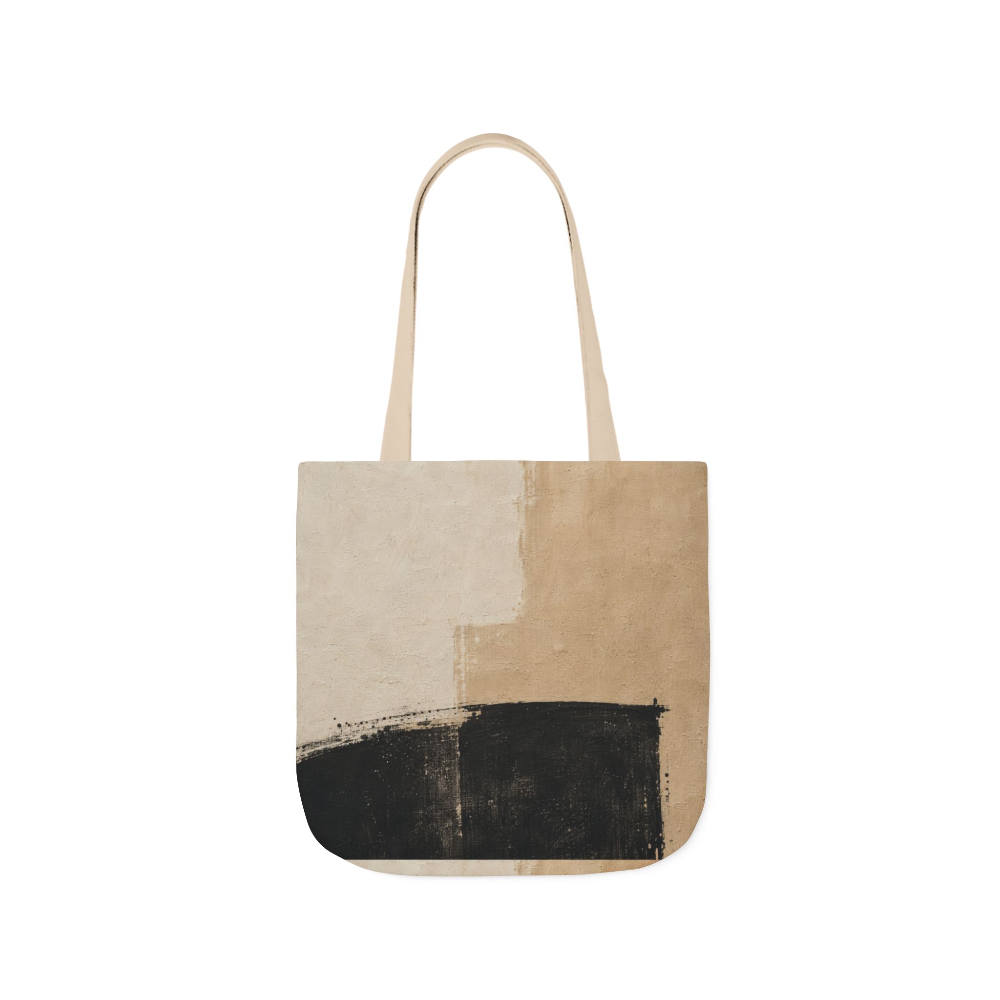 Abstract Neutral Canvas Tote Bag — Minimalist Art Grocery & Everyday Bag
