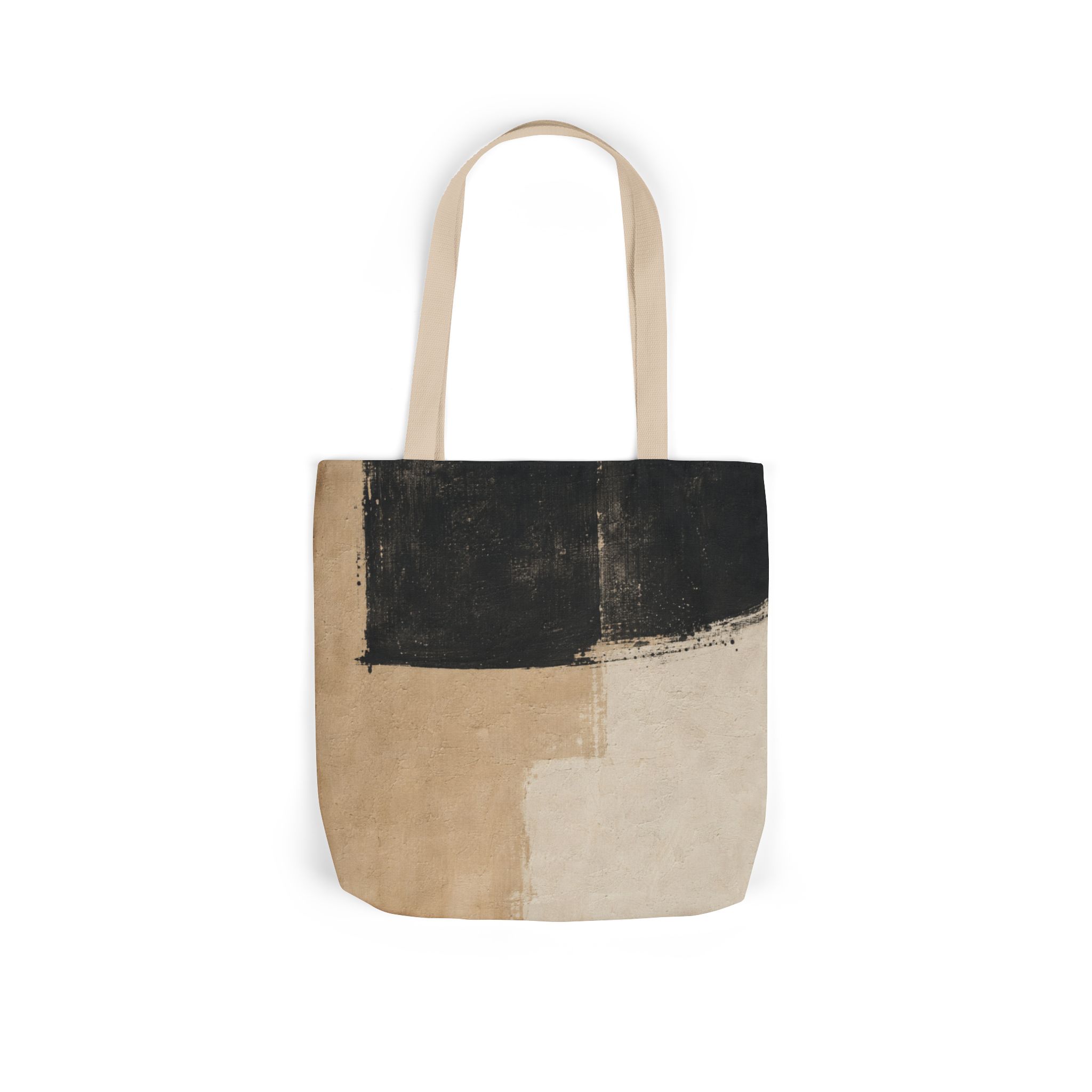 Abstract Neutral Canvas Tote Bag — Minimalist Art Grocery & Everyday Bag - Image 4