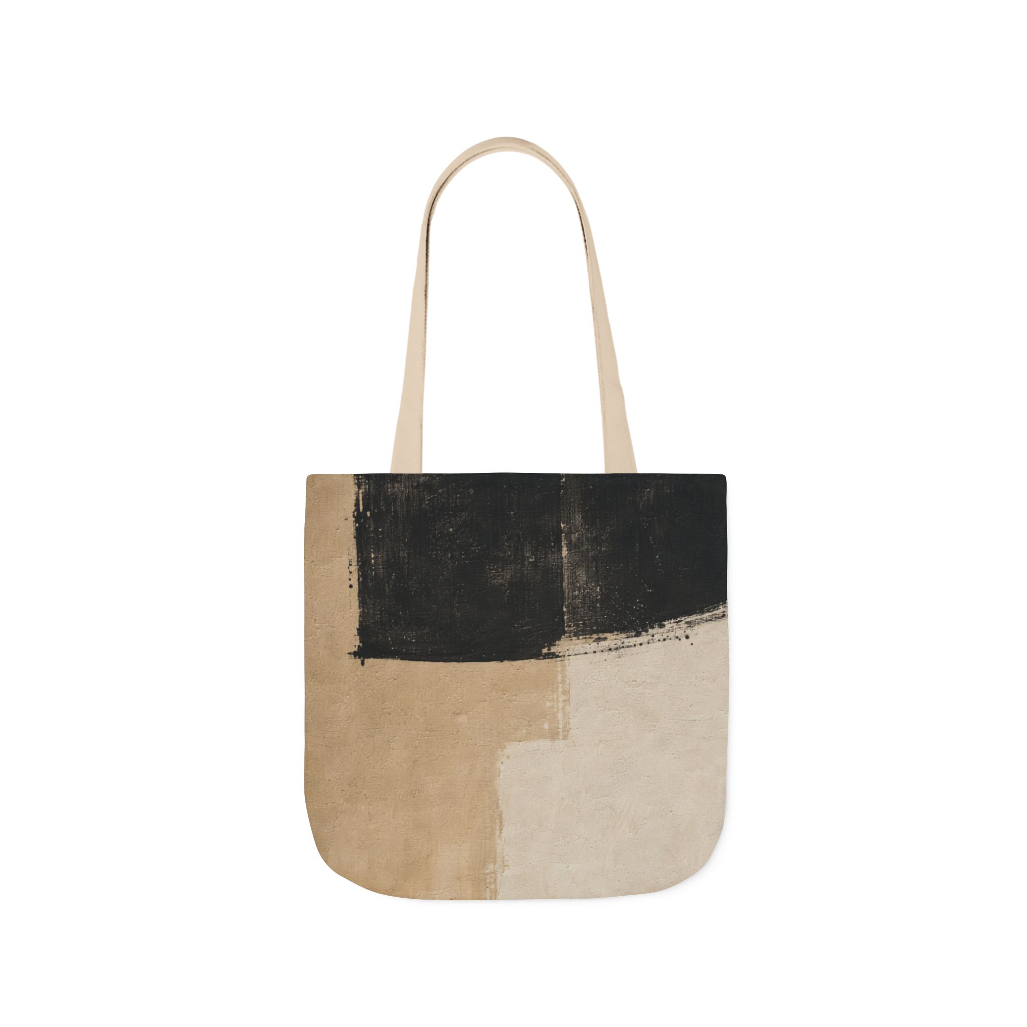 Abstract Neutral Canvas Tote Bag — Minimalist Art Grocery & Everyday Bag - Image 3