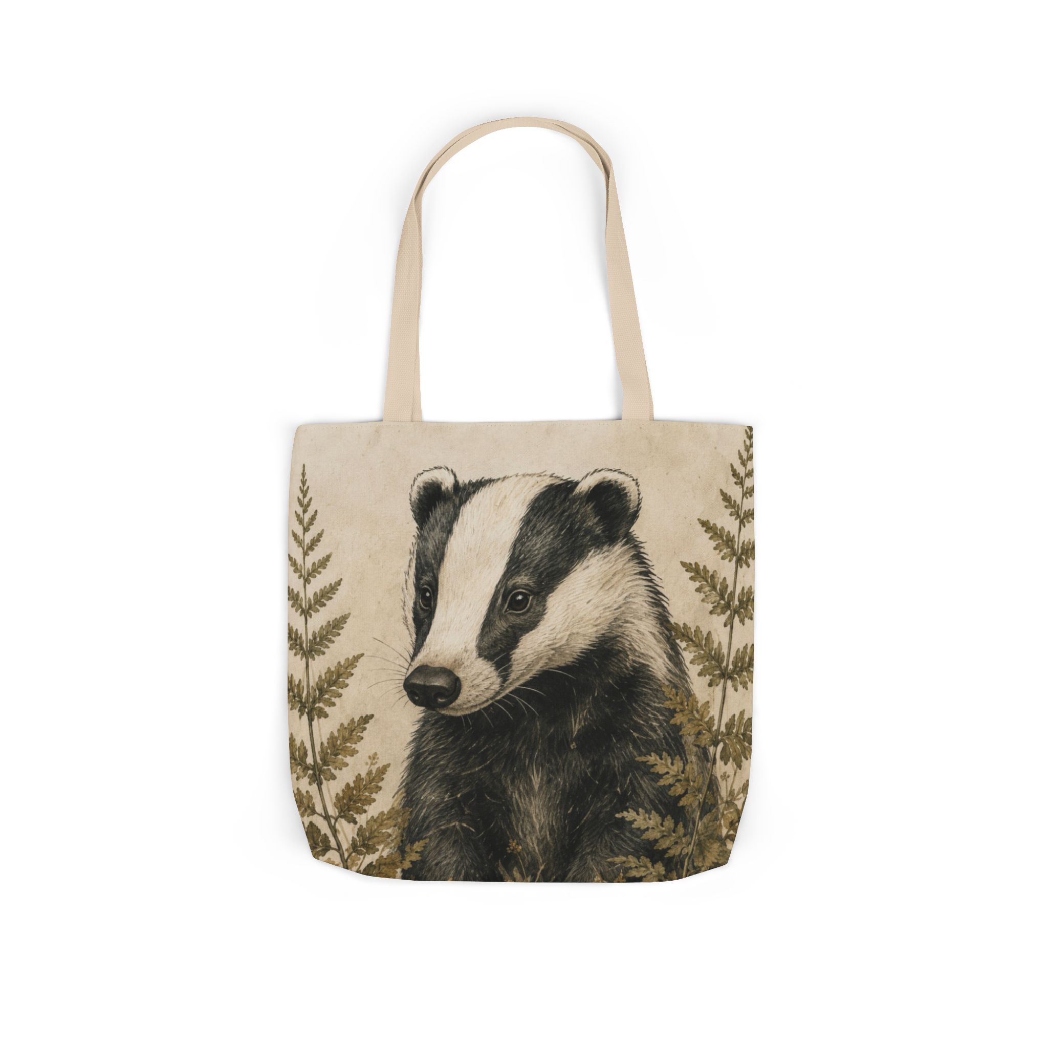 Badger Canvas Tote Bag - Woodland Wildlife Art Tote - Image 9