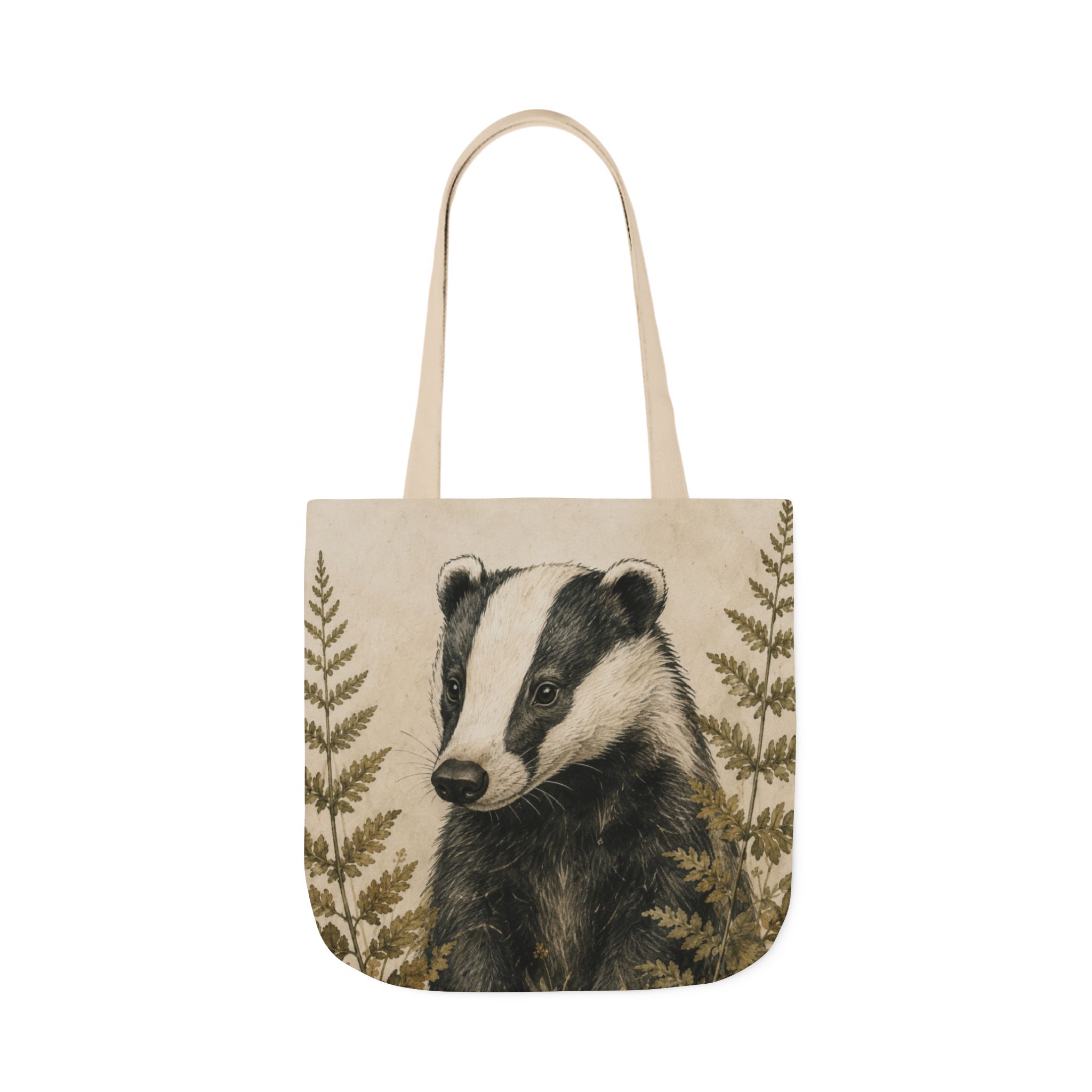 Badger Canvas Tote Bag - Woodland Wildlife Art Tote - Image 6