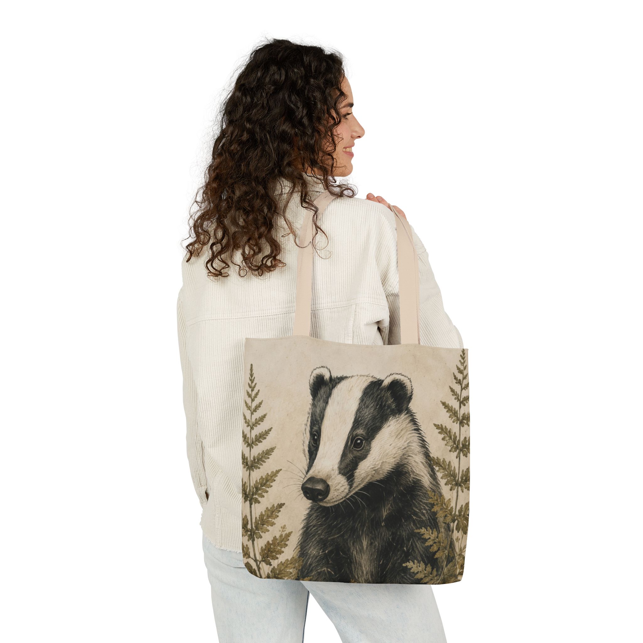 Badger Canvas Tote Bag - Woodland Wildlife Art Tote - Image 10