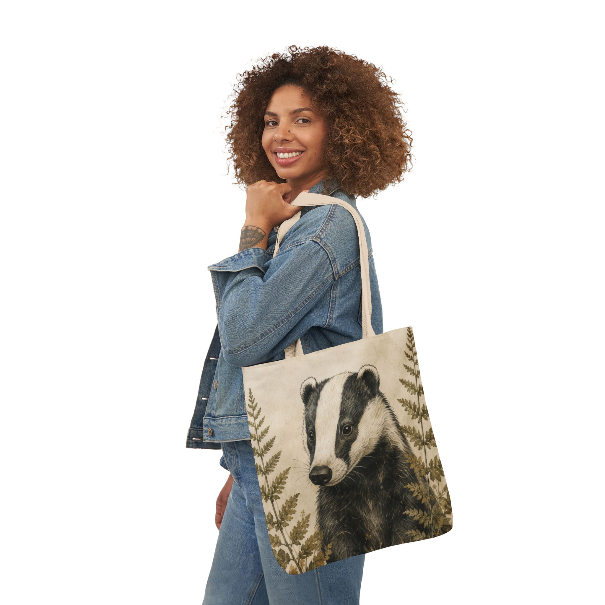 Badger Canvas Tote Bag - Woodland Wildlife Art Tote - Image 11