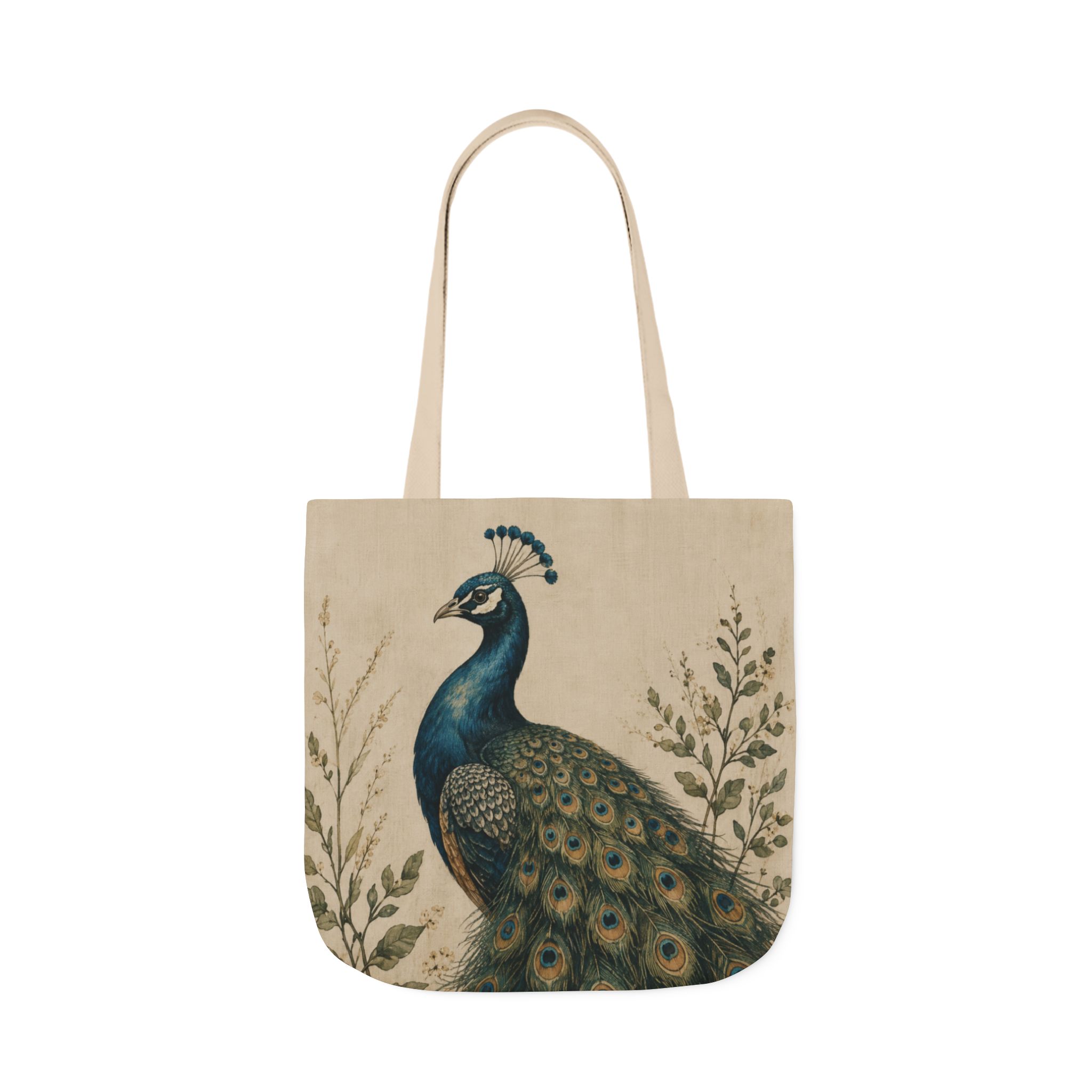 Peacock Canvas Tote Bag — Elegant Bird Art Tote - Image 6