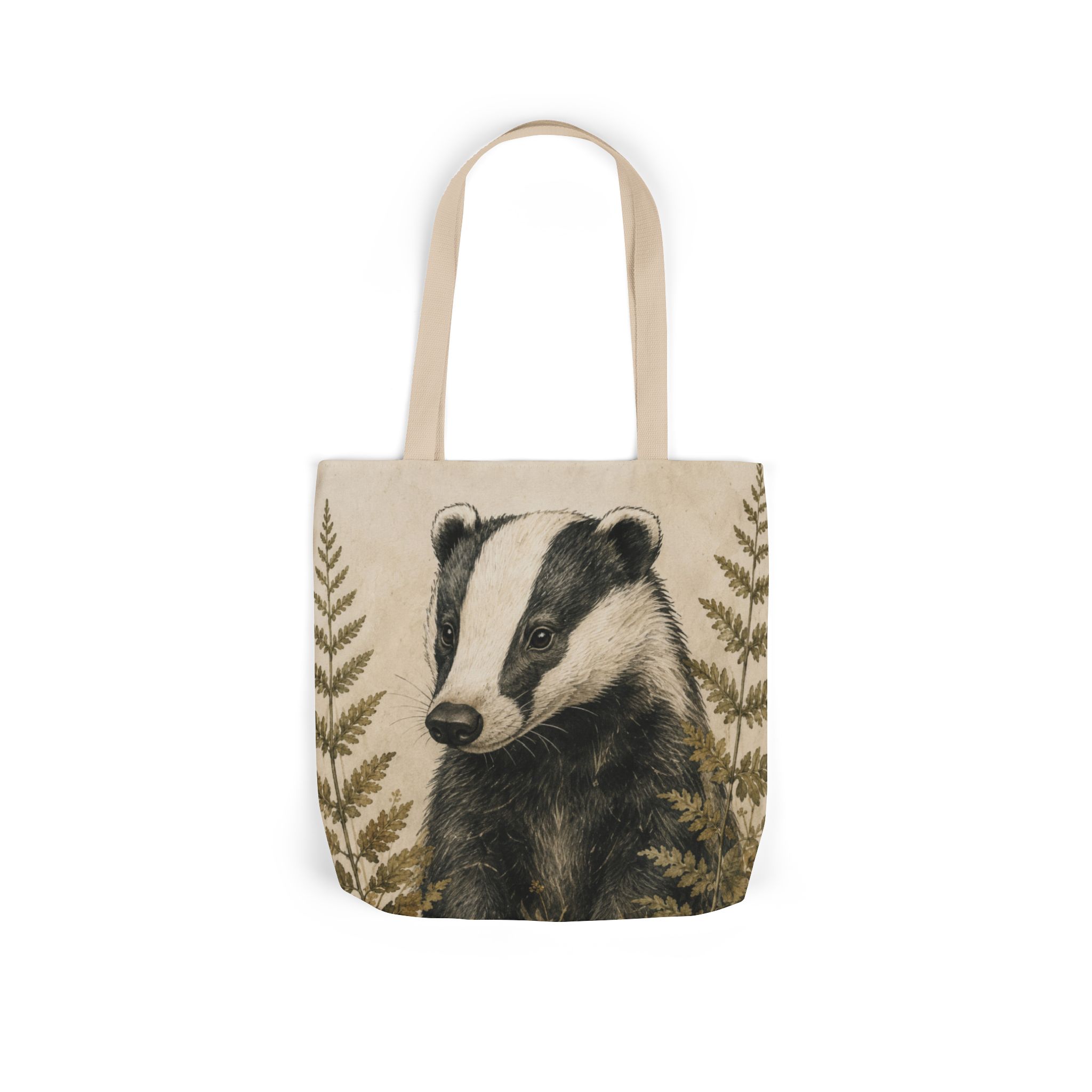 Badger Canvas Tote Bag - Woodland Wildlife Art Tote - Image 4