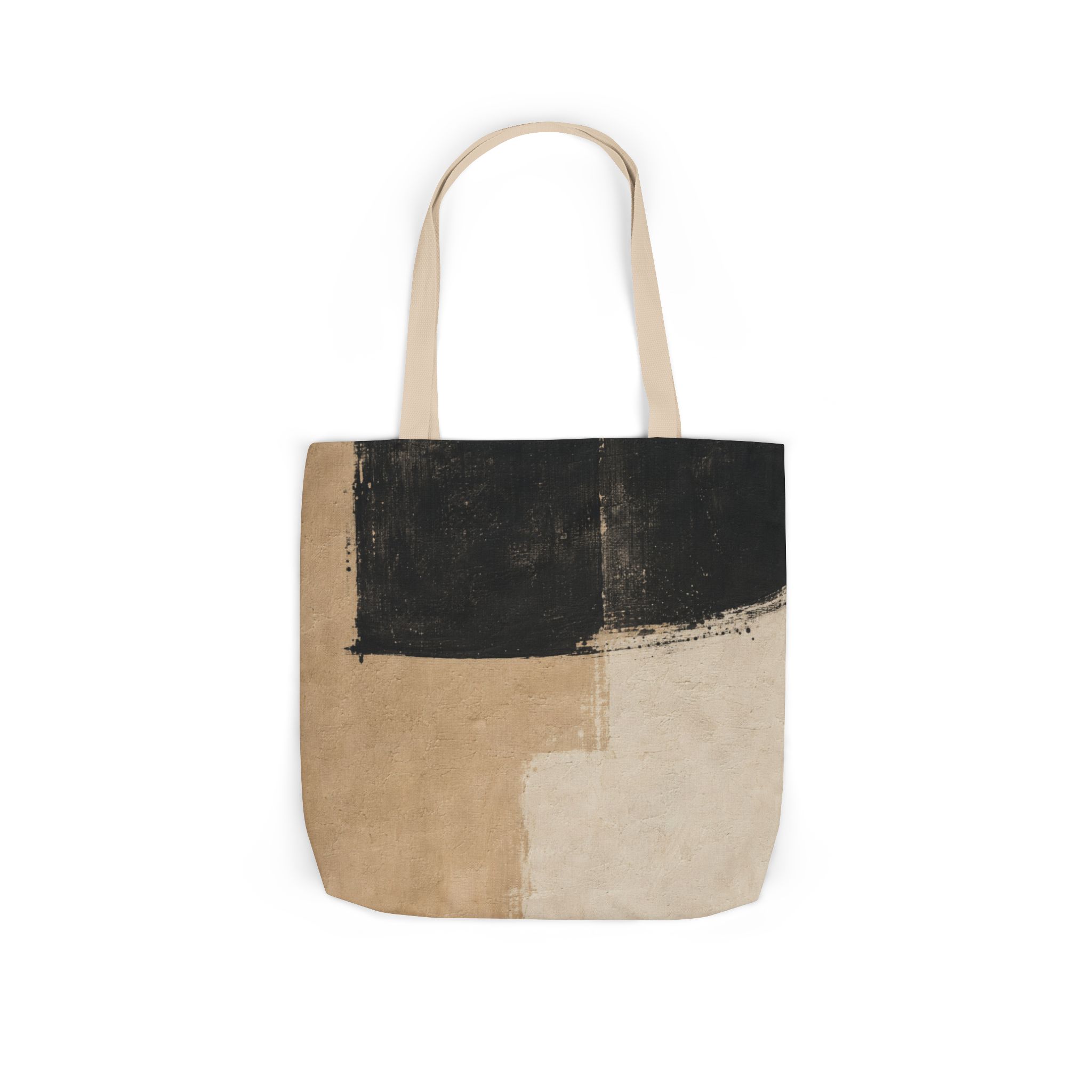 Abstract Neutral Canvas Tote Bag — Minimalist Art Grocery & Everyday Bag - Image 9