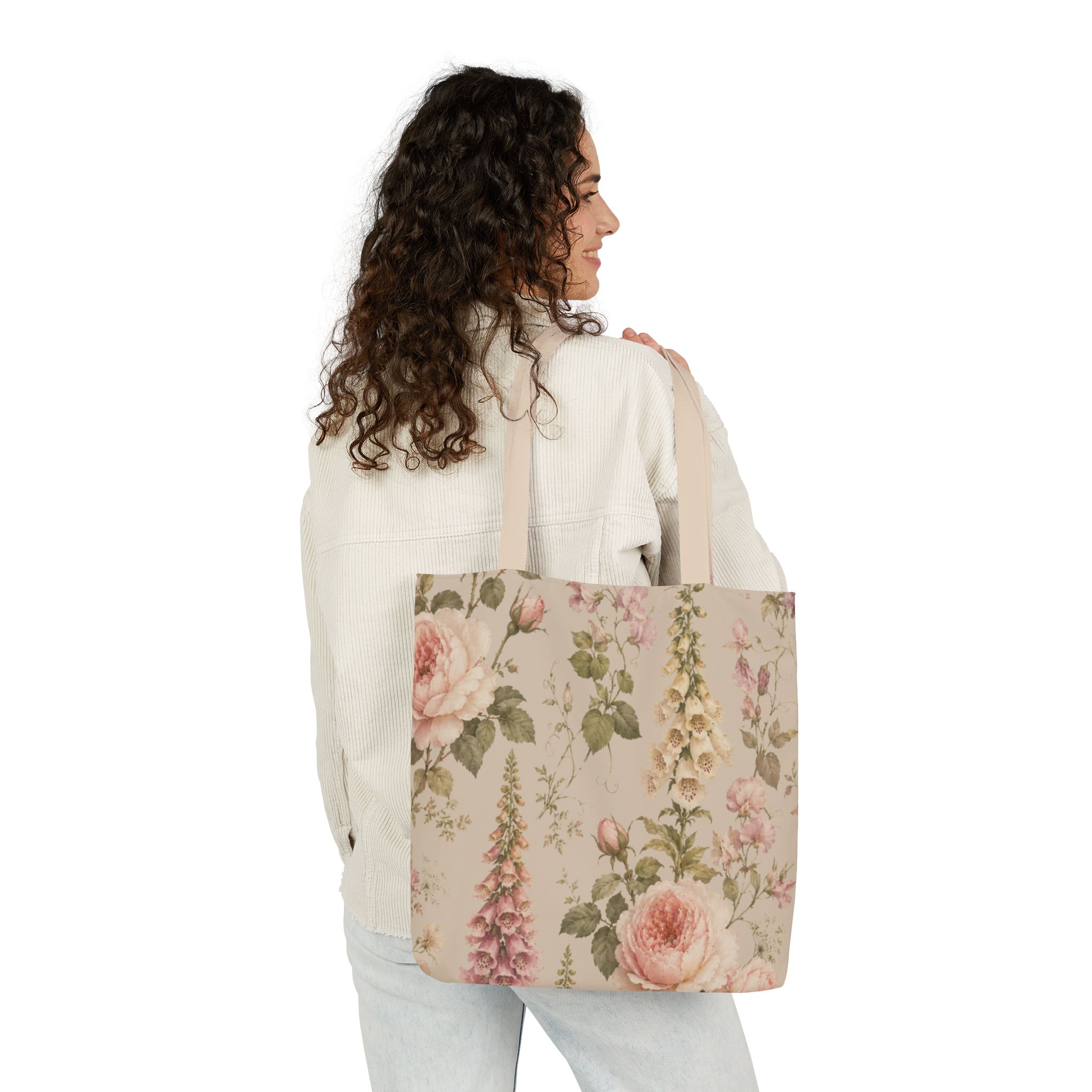 English Garden Romance Floral Tote Bag – Vintage Botanical Canvas Tote - Image 10