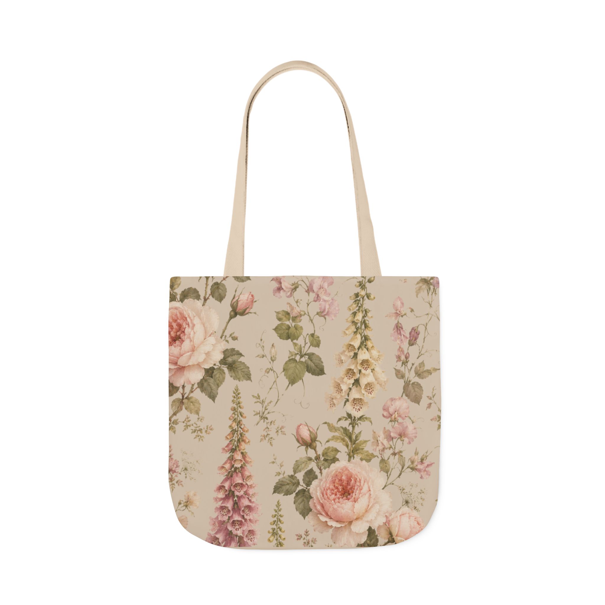 English Garden Romance Floral Tote Bag – Vintage Botanical Canvas Tote - Image 6