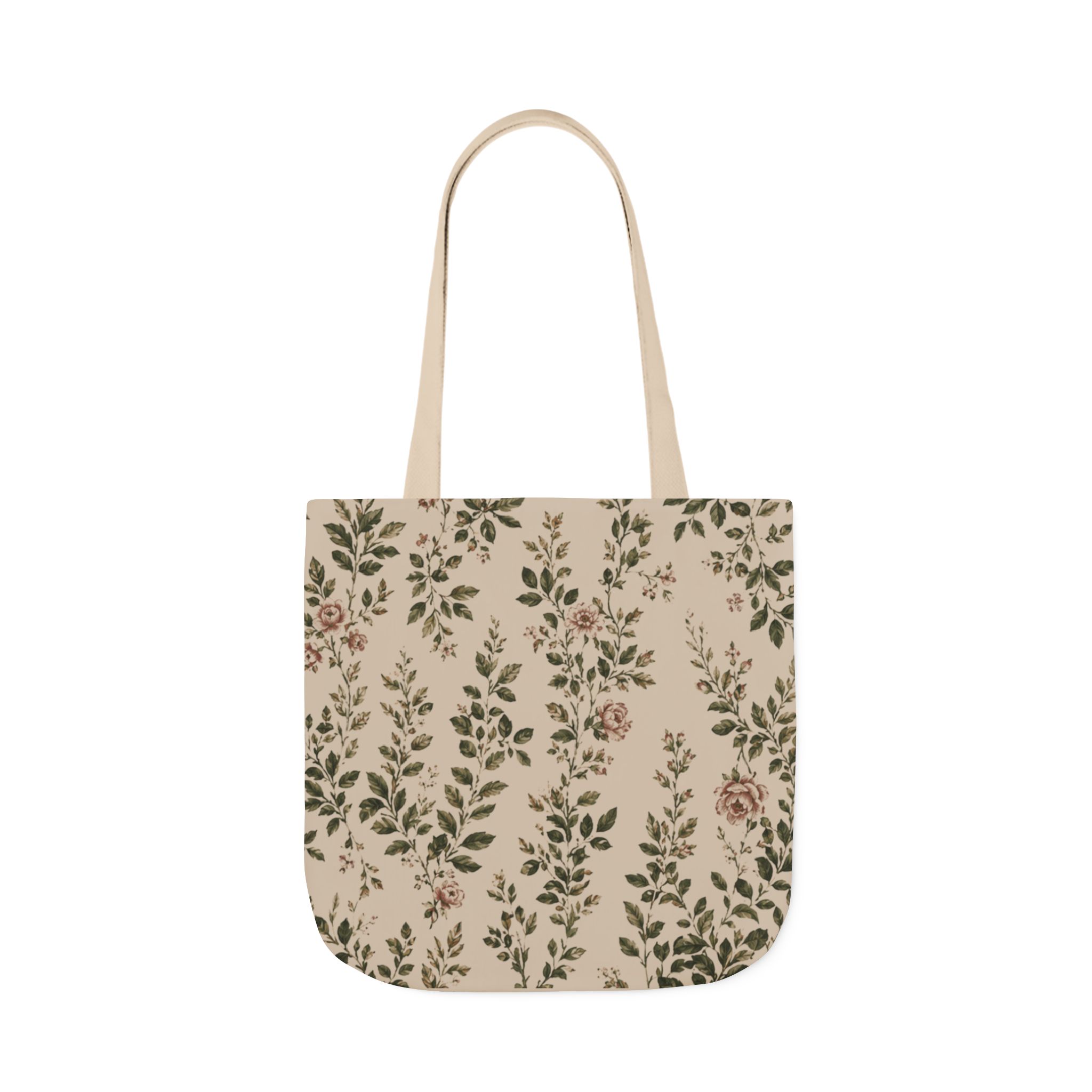 Rose Arbor Floral Tote Bag — Romantic Botanical Canvas Shopping Bag - Image 6