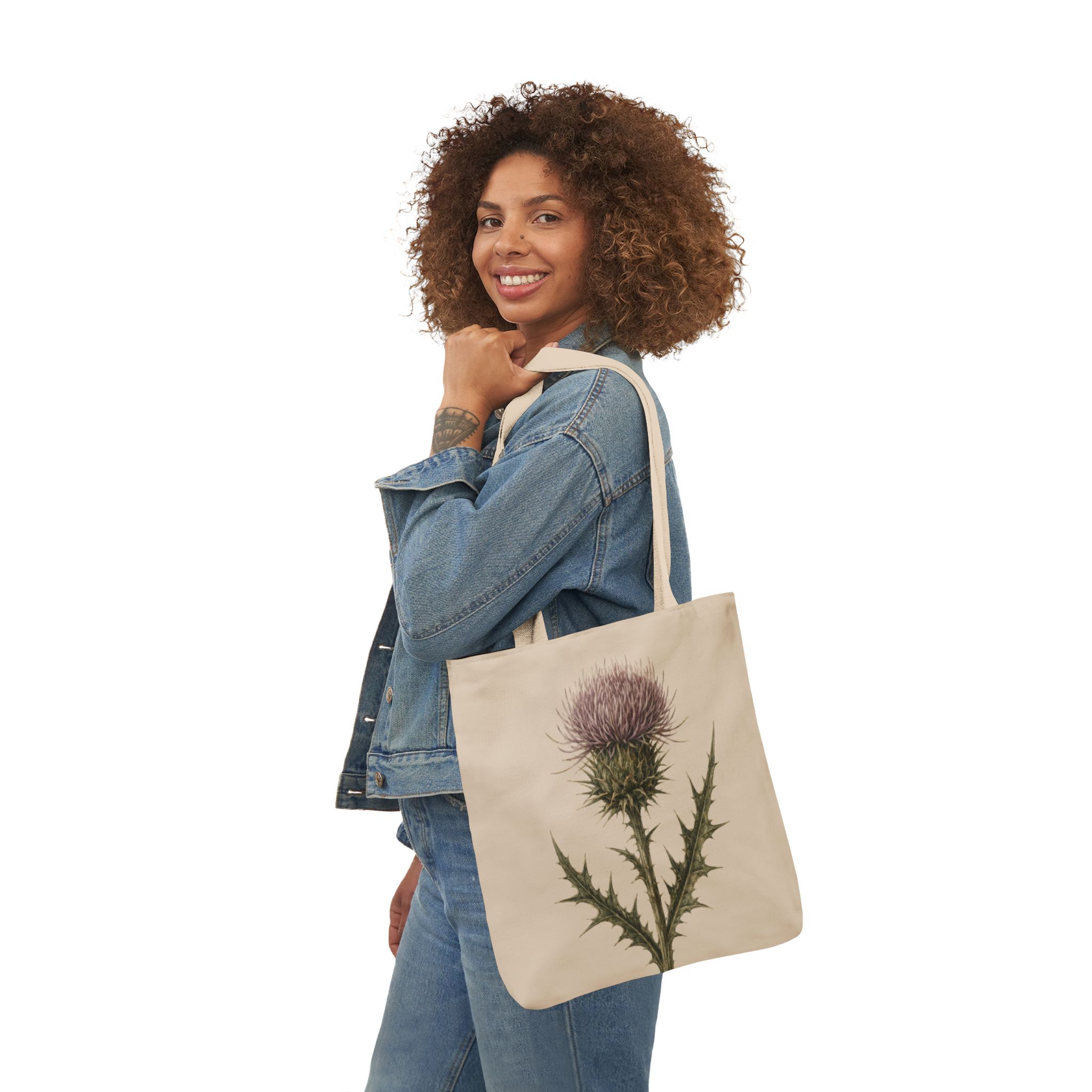 Thistle Botanical Tote Bag — Scottish Wildflower Canvas Tote - Image 5