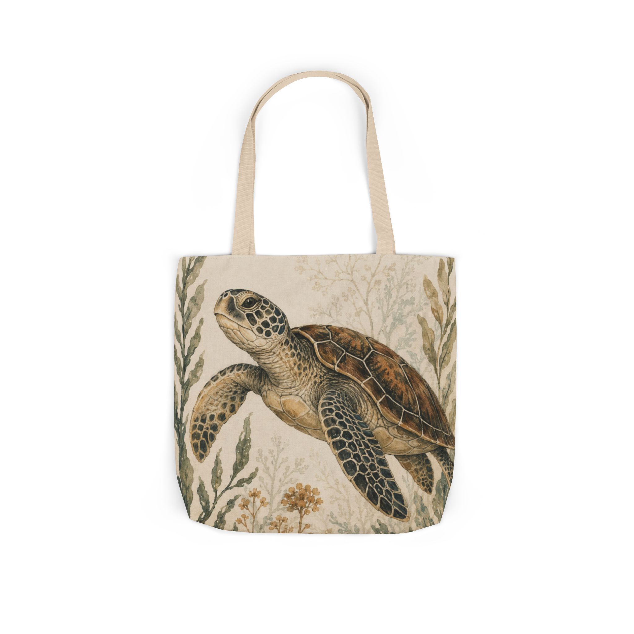 Sea Turtle Canvas Tote Bag — Vintage Marine Illustration Eco Beach Bag - Image 7