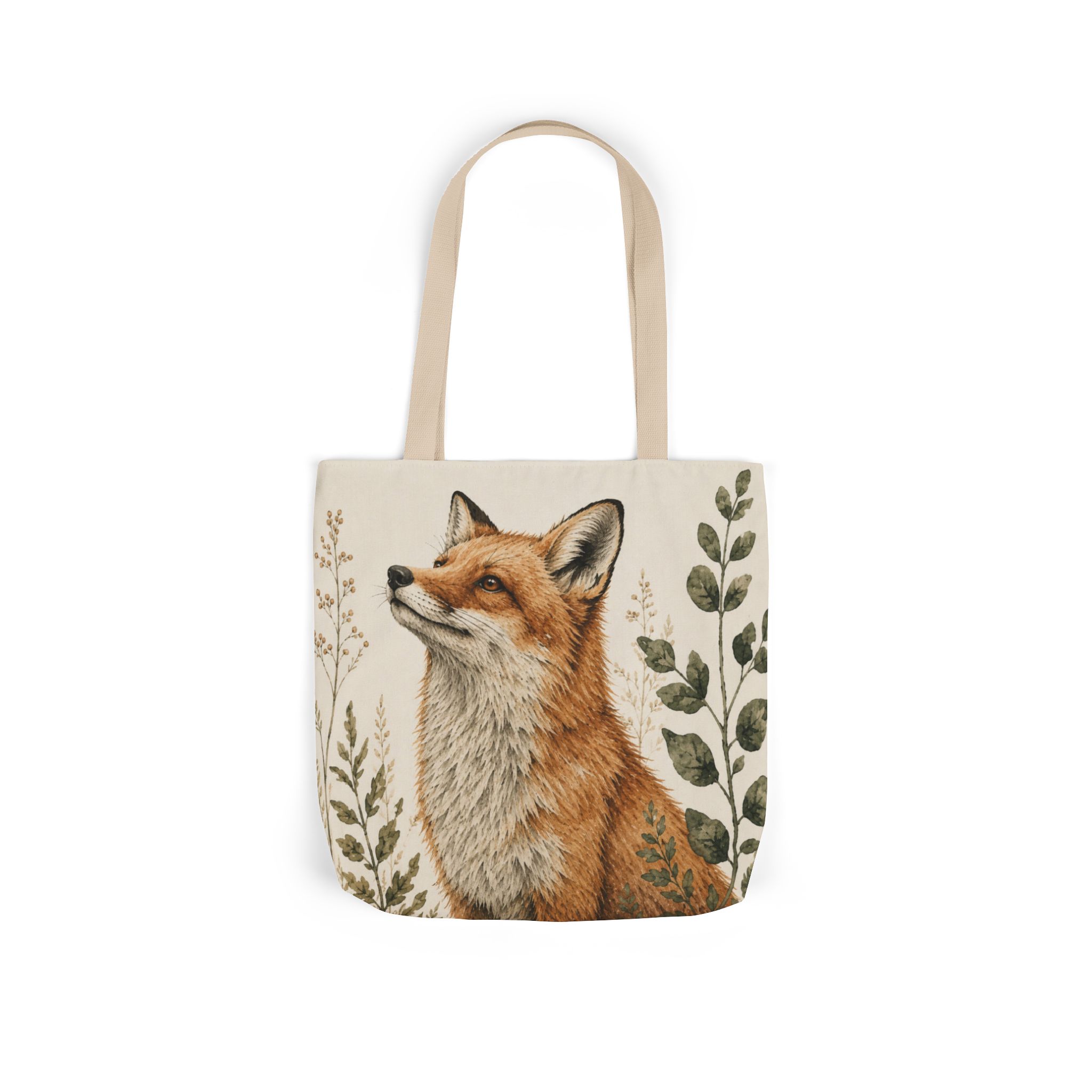 Red Fox Canvas Tote Bag - Woodland Wildlife Art Tote - Image 4