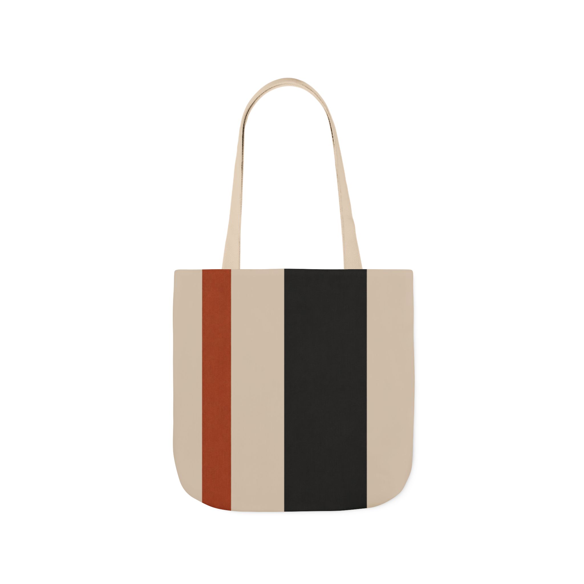 Terra Stripe Modern Geometric Tote Bag – Scandinavian Canvas Shopping Bag - Image 3