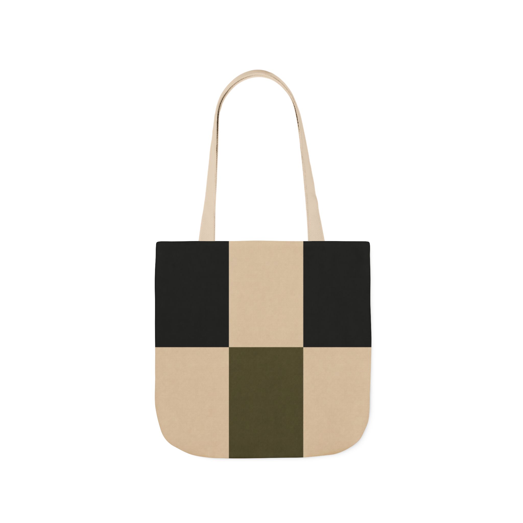 Geometric Grid Abstract Canvas Tote Bag – Scandinavian Minimalist Tote - Image 3