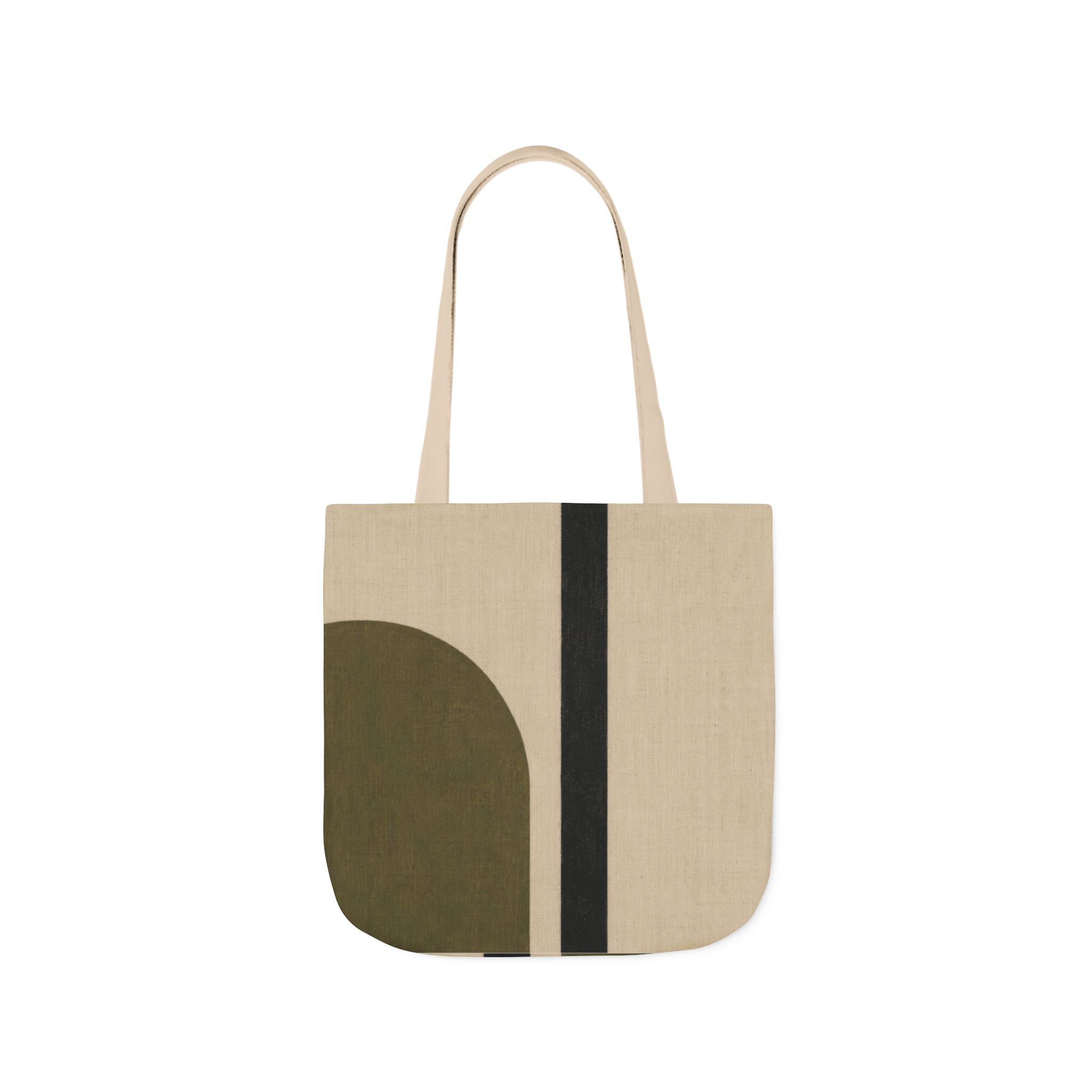 Terra Stripe Minimalist Tote Bag - Modern Geometric Scandinavian Design - Image 3