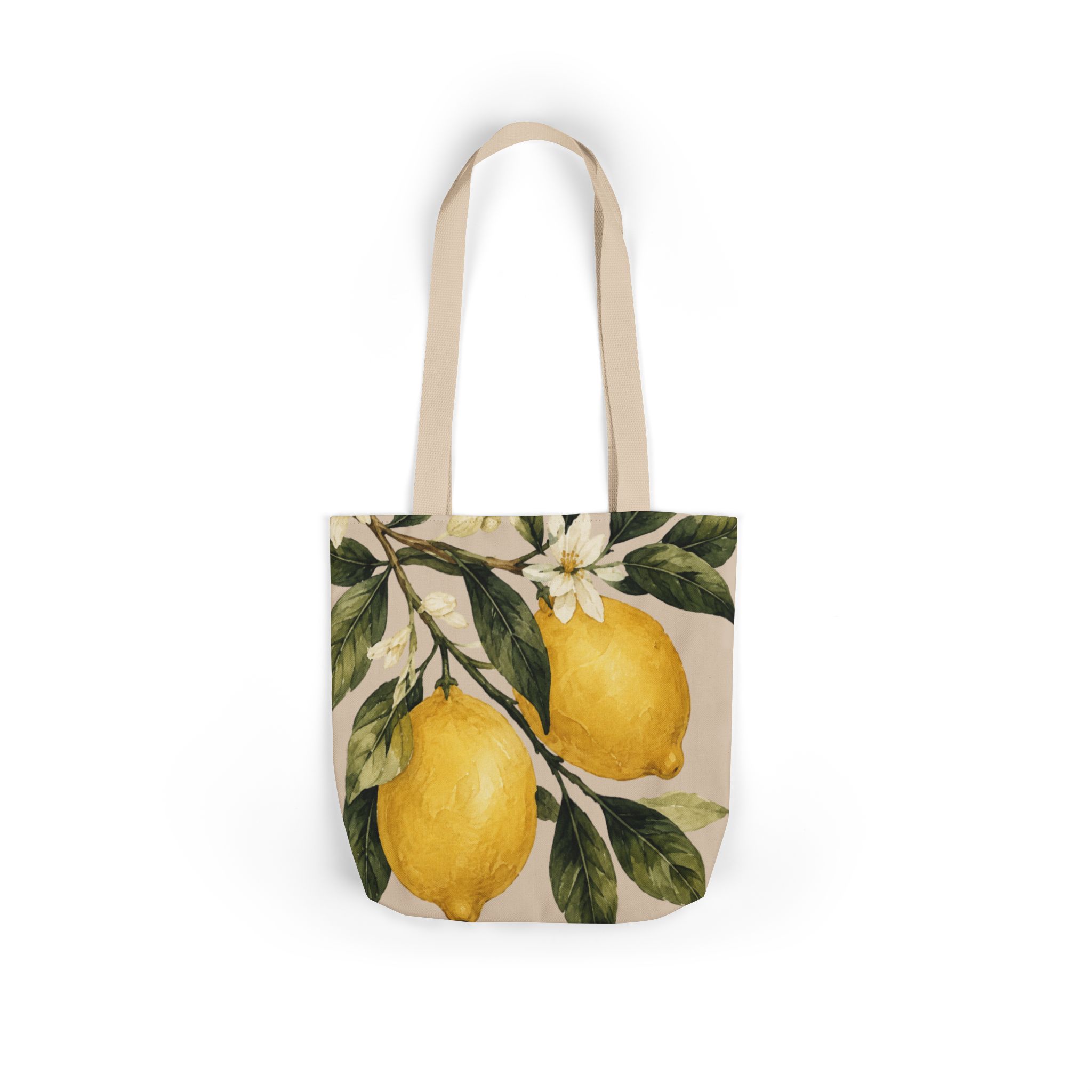 Lemon Canvas Tote Bag – Mediterranean Botanical Shopping Bag - Image 15