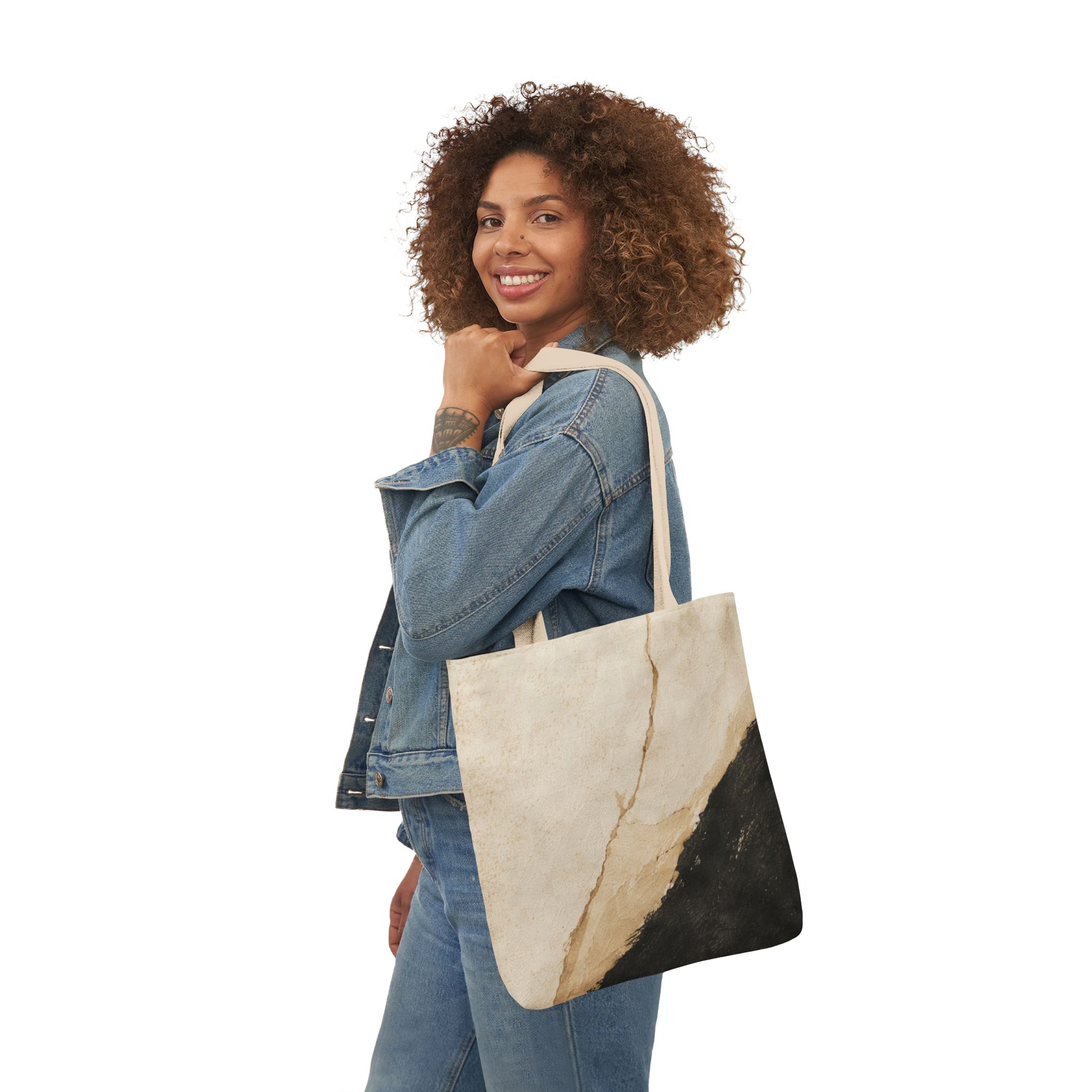 Textured Neutral Abstract Tote Bag — Contemporary Canvas Design - Image 5