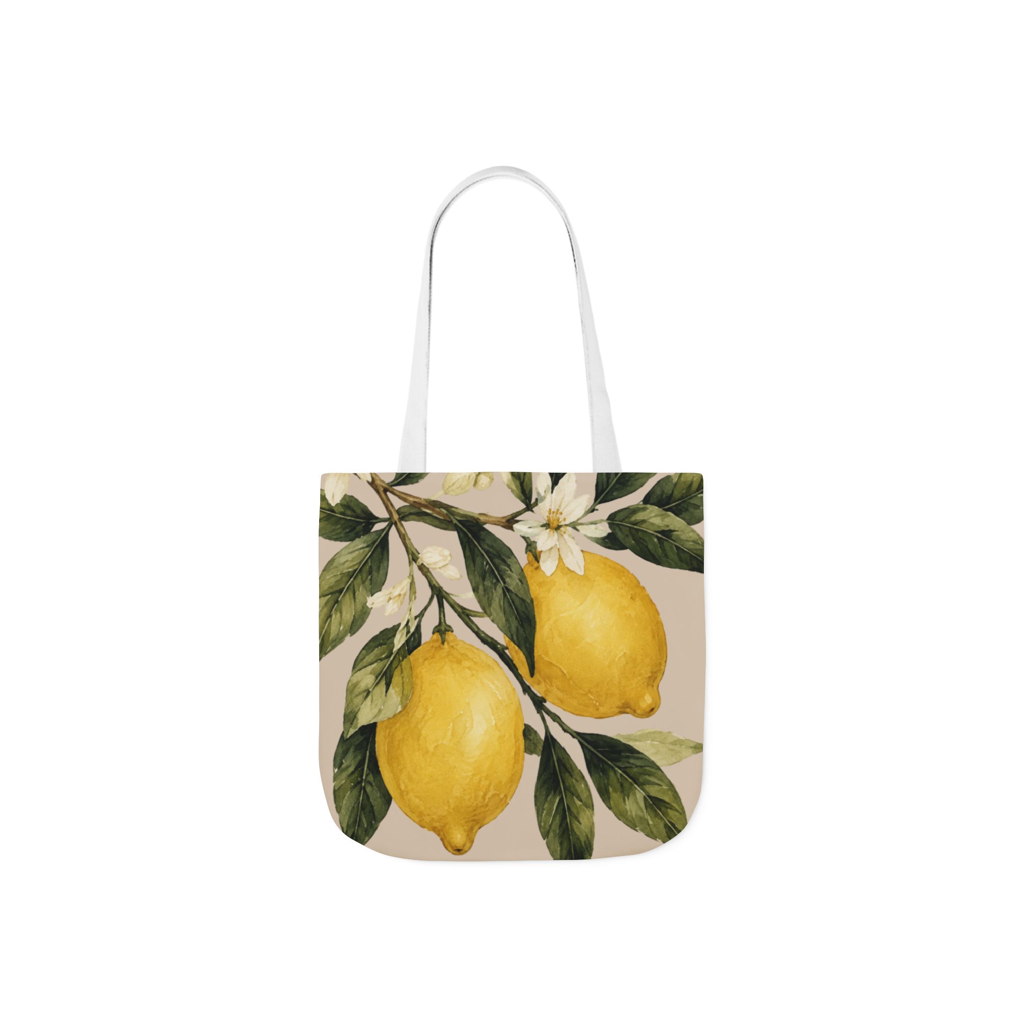 Lemon Canvas Tote Bag – Mediterranean Botanical Shopping Bag - Image 16