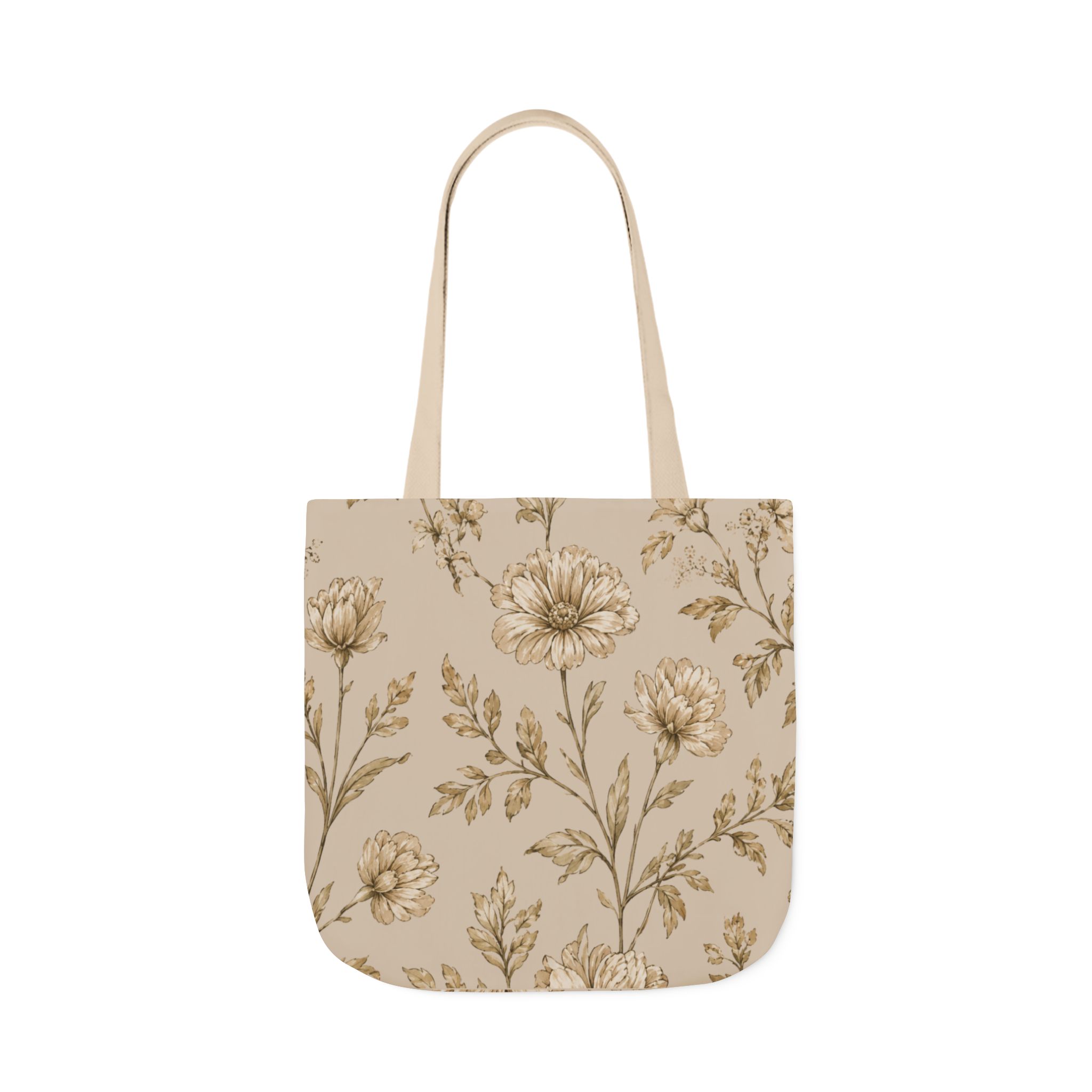 Botanical Toile Floral Tote Bag — Vintage Botanical Canvas Tote - Image 6