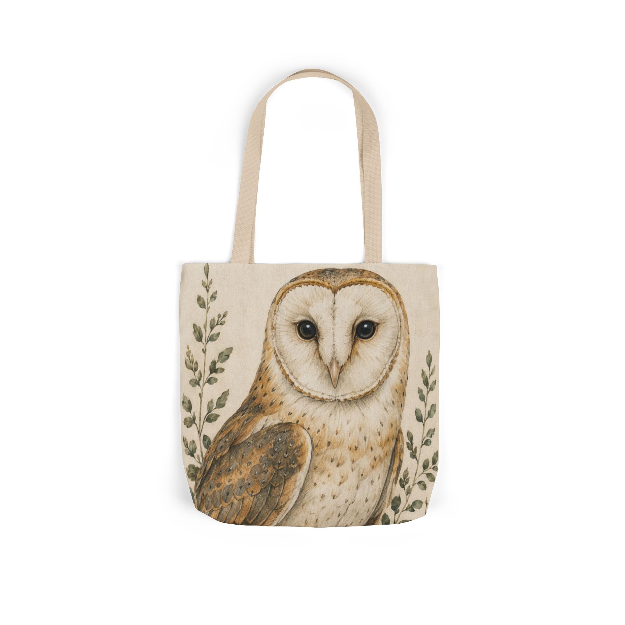 Barn Owl Canvas Tote Bag— Woodland Animal Art Tote - Image 2