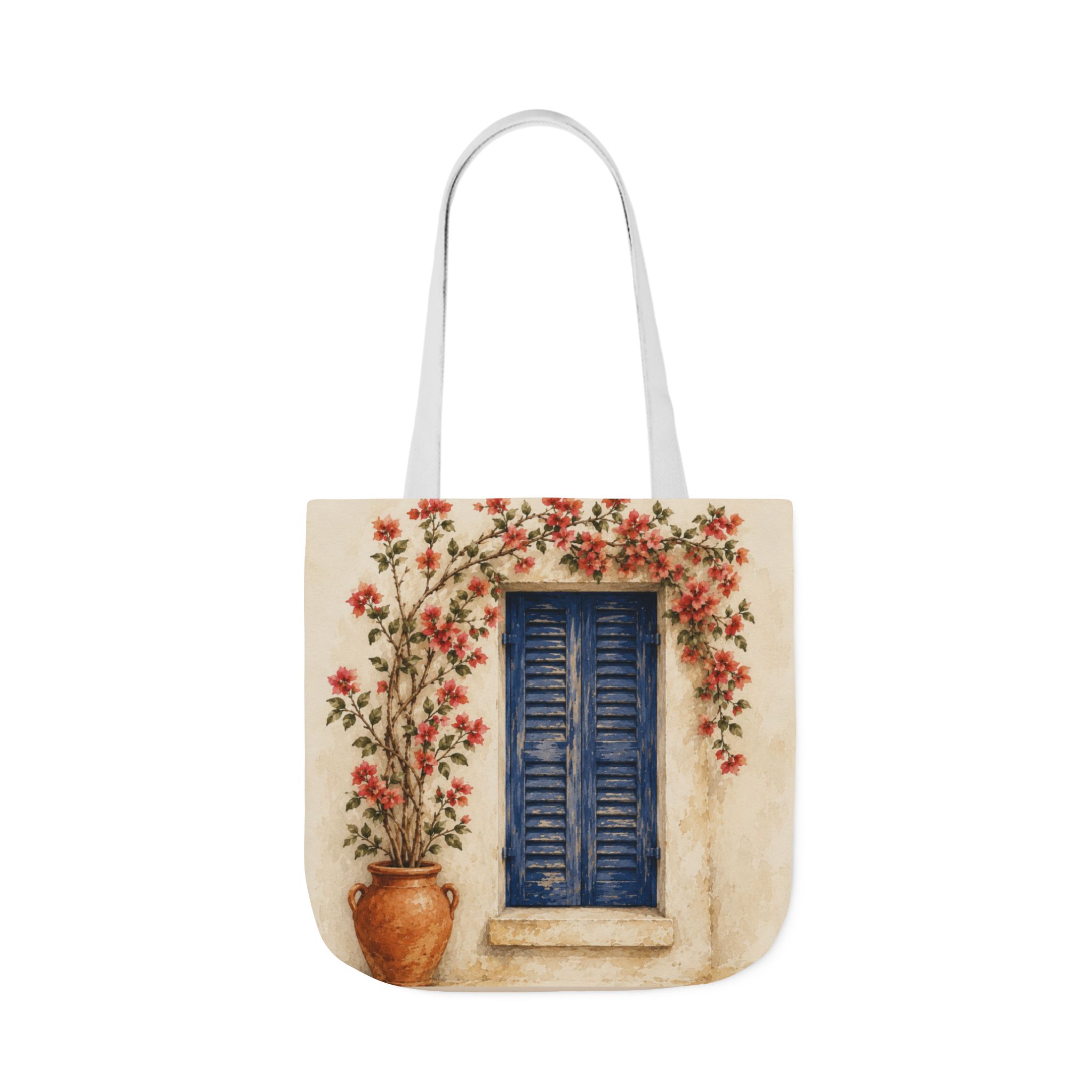Mediterranean Window Canvas Tote – Coastal Reusable Beach & Grocery Bag - Image 18