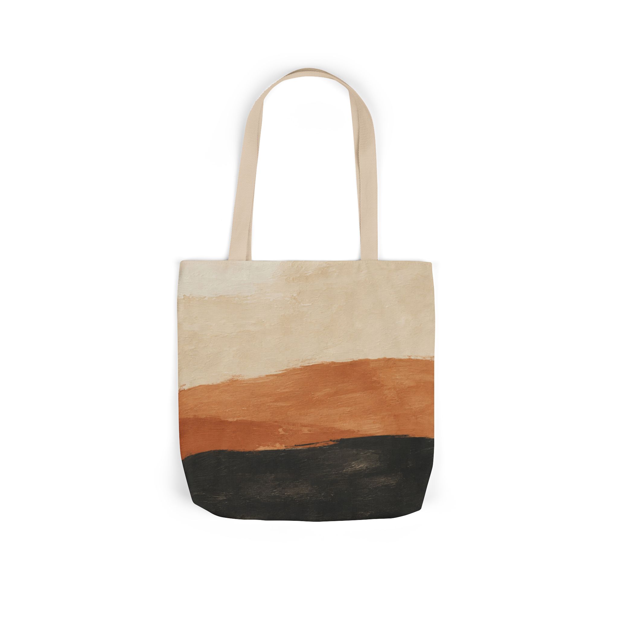 Abstract Desert Horizon Canvas Tote — Rust & Charcoal Art Print - Image 4
