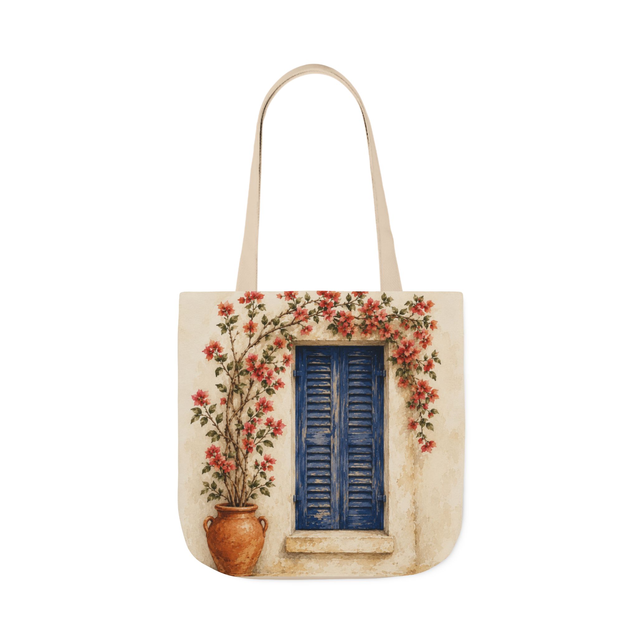 Mediterranean Window Canvas Tote – Coastal Reusable Beach & Grocery Bag - Image 8