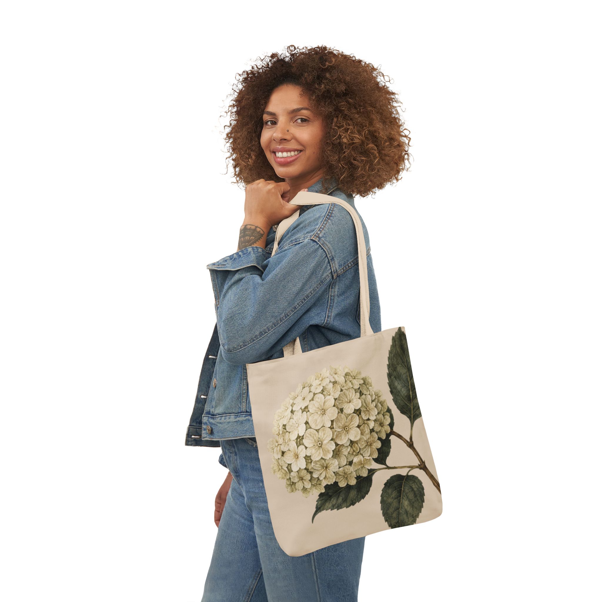 Hydrangea Botanical Tote Bag — Vintage Floral Canvas Tote - Image 5