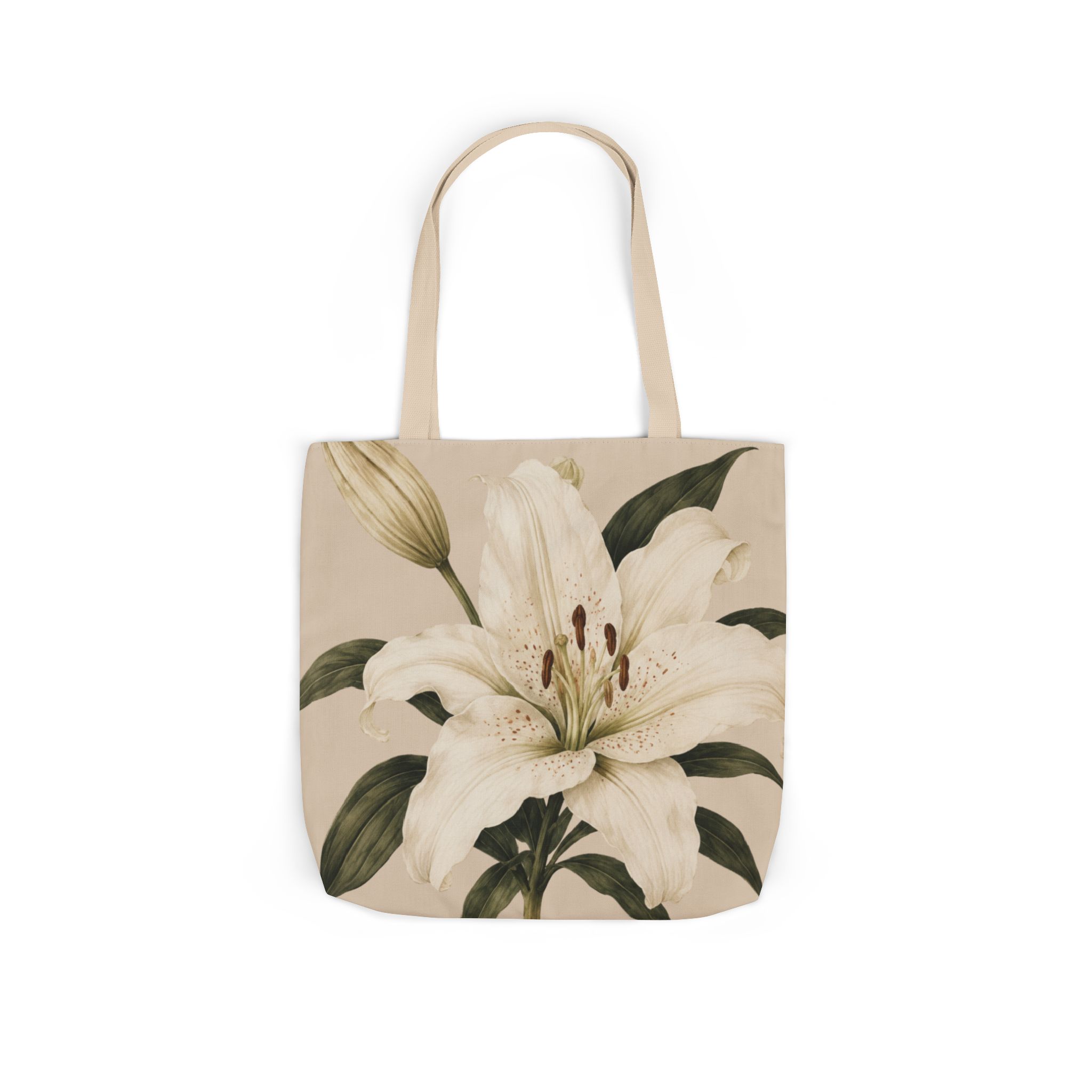 Lily Study Botanical Tote Bag — Elegant White Lily Canvas Tote - Image 9
