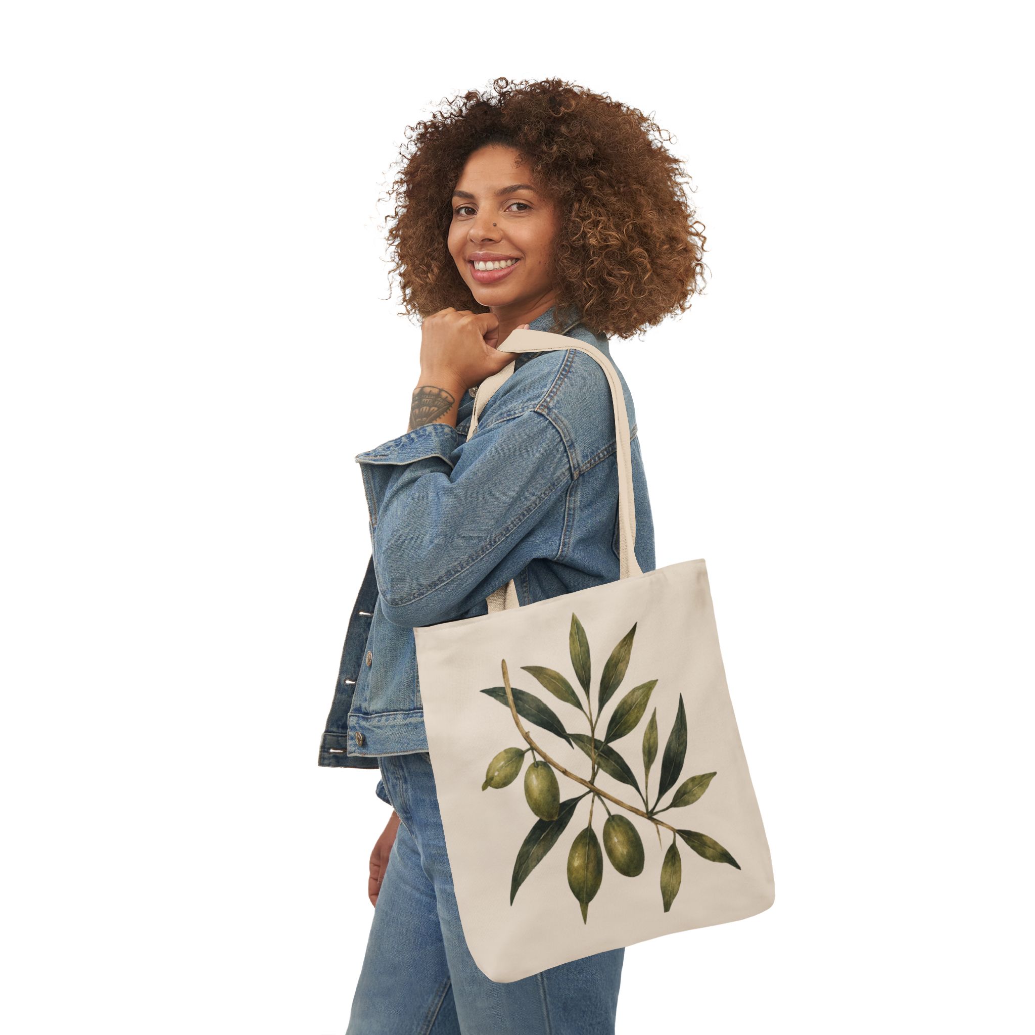 Olive Branch Canvas Tote Bag - Image 11