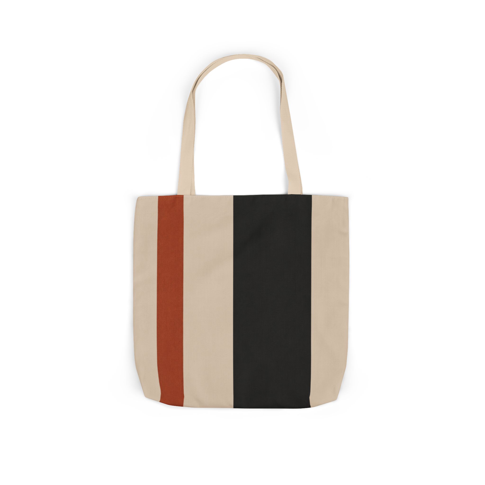 Terra Stripe Modern Geometric Tote Bag – Scandinavian Canvas Shopping Bag - Image 9