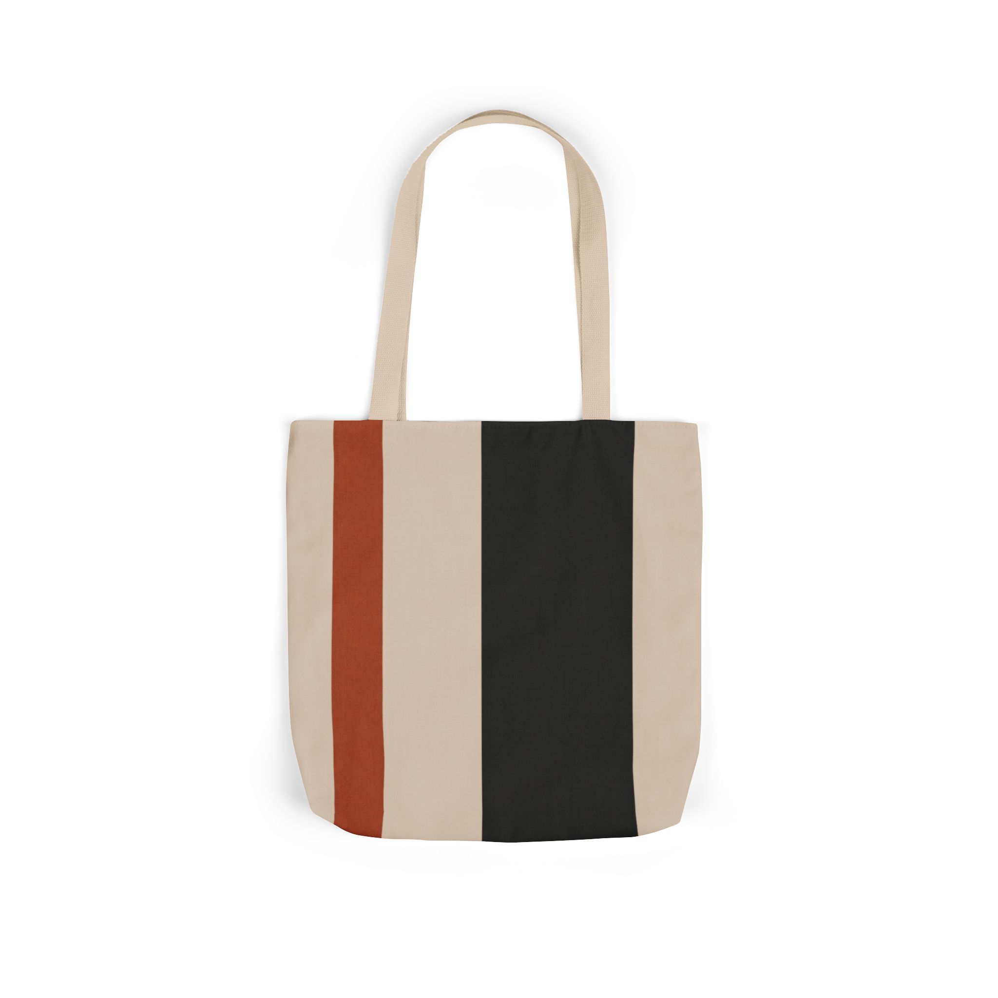Terra Stripe Modern Geometric Tote Bag – Scandinavian Canvas Shopping Bag - Image 2