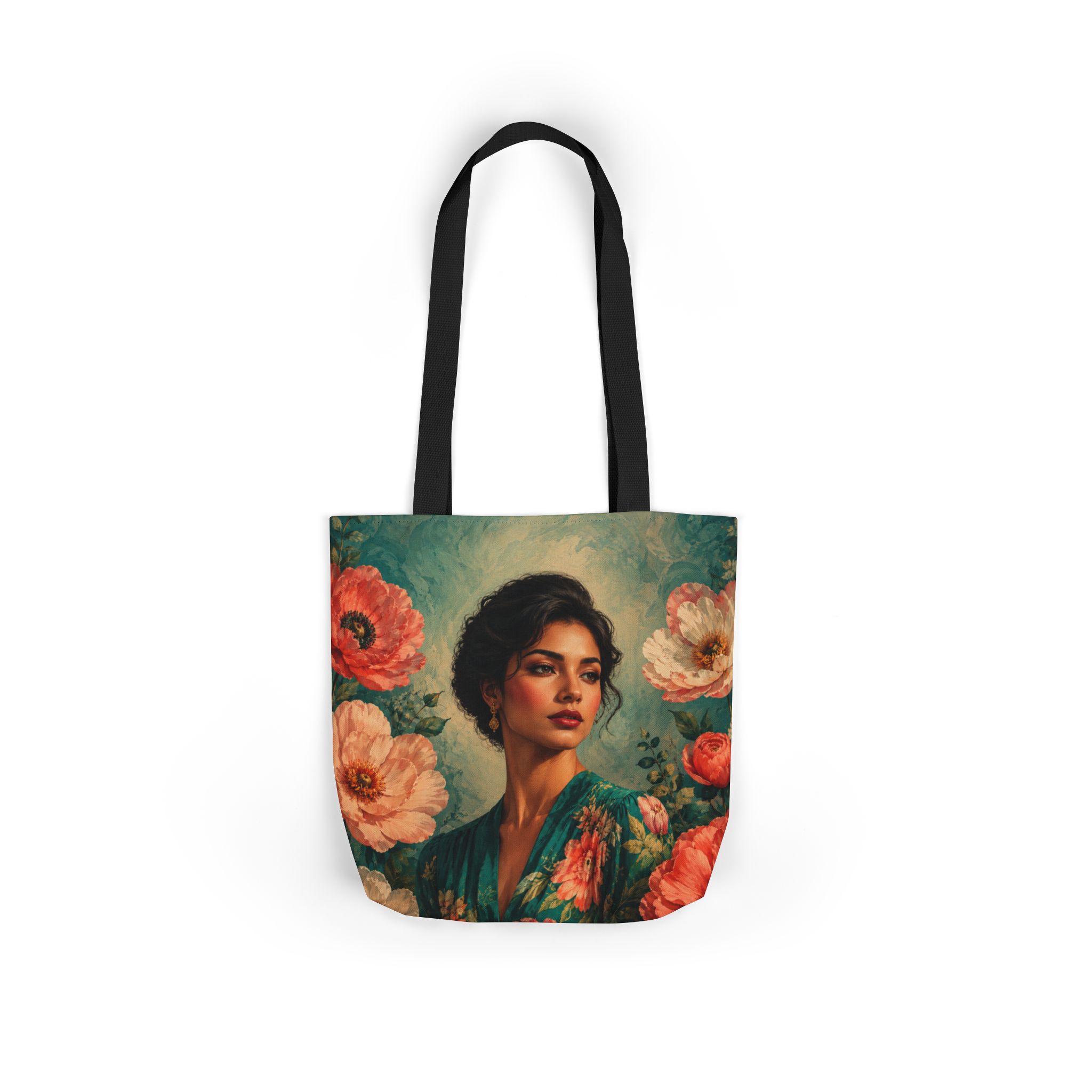 Coral Bloom Canvas Tote Bag – Floral Reusable Grocery Bag - Image 10