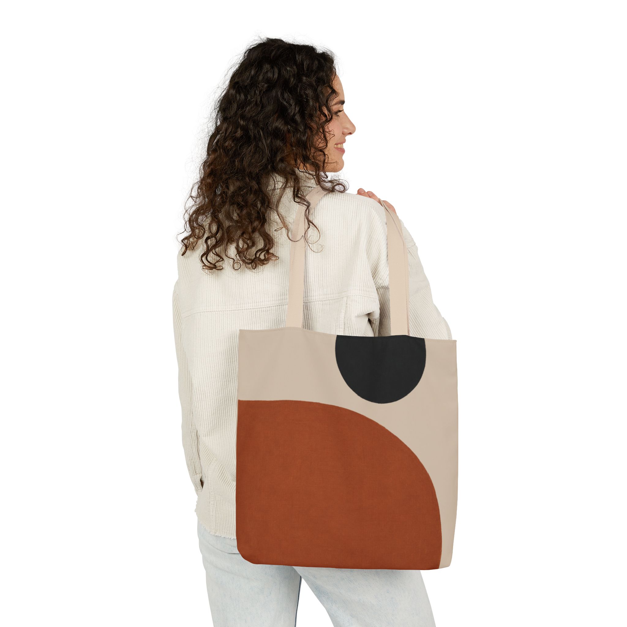 Terra Block Abstract Geometric Tote Bag— Modern Scandinavian Canvas Tote - Image 10
