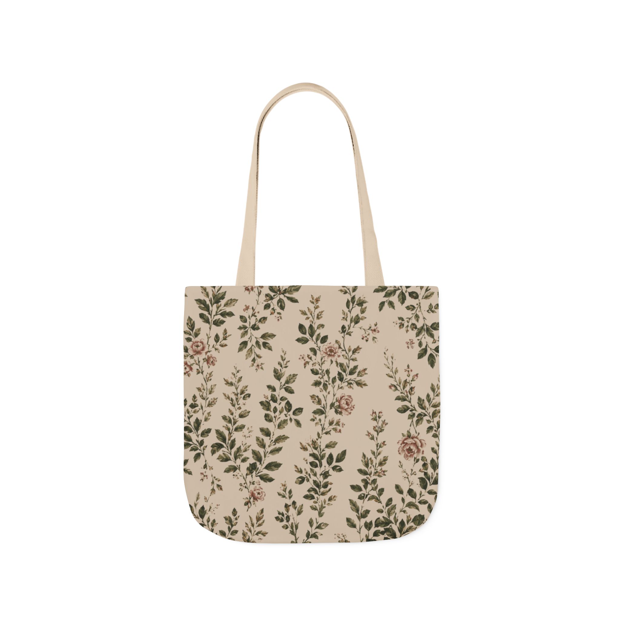 Rose Arbor Floral Tote Bag — Romantic Botanical Canvas Shopping Bag - Image 3