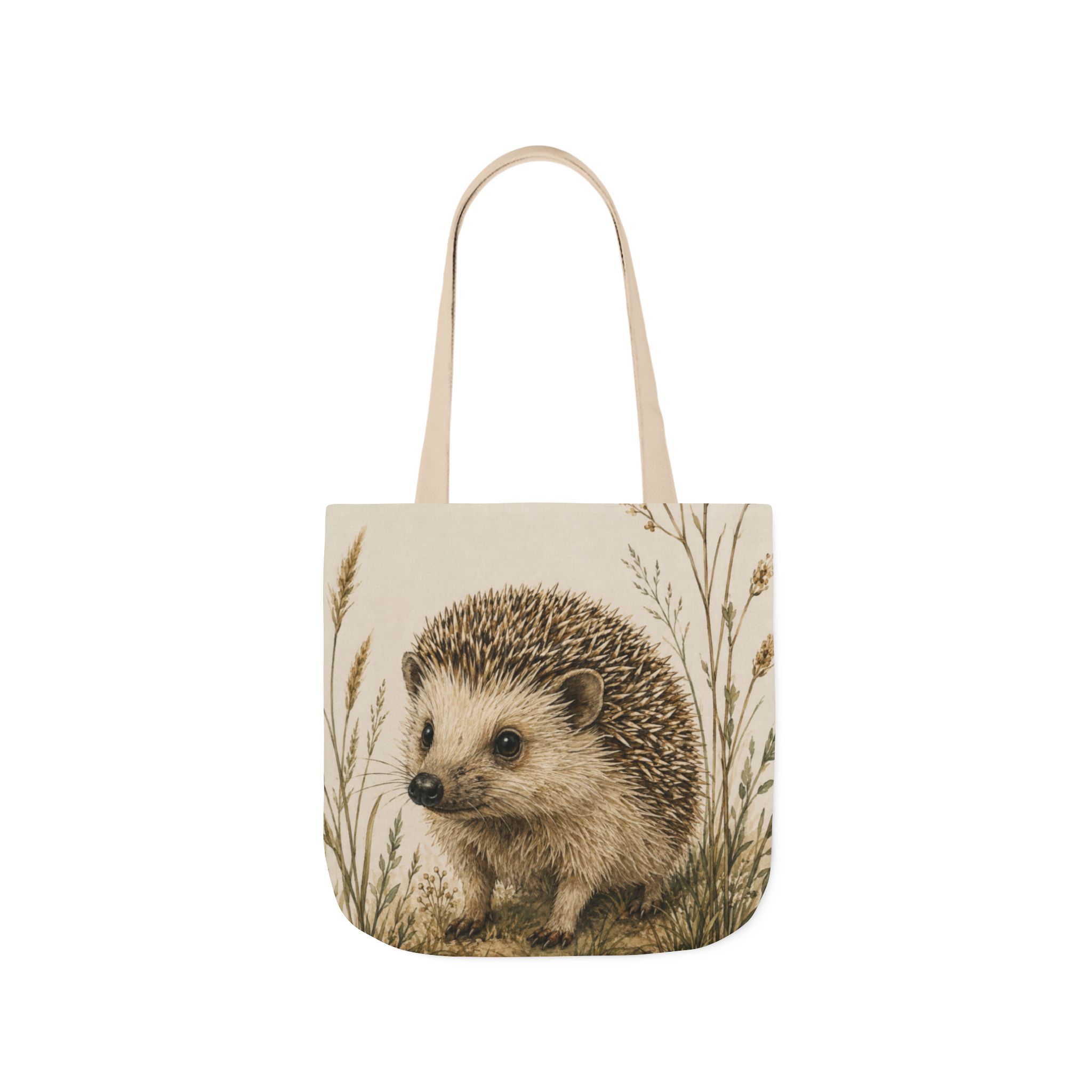 Hedgehog Canvas Tote Bag— Woodland Animal Art Tote - Image 3