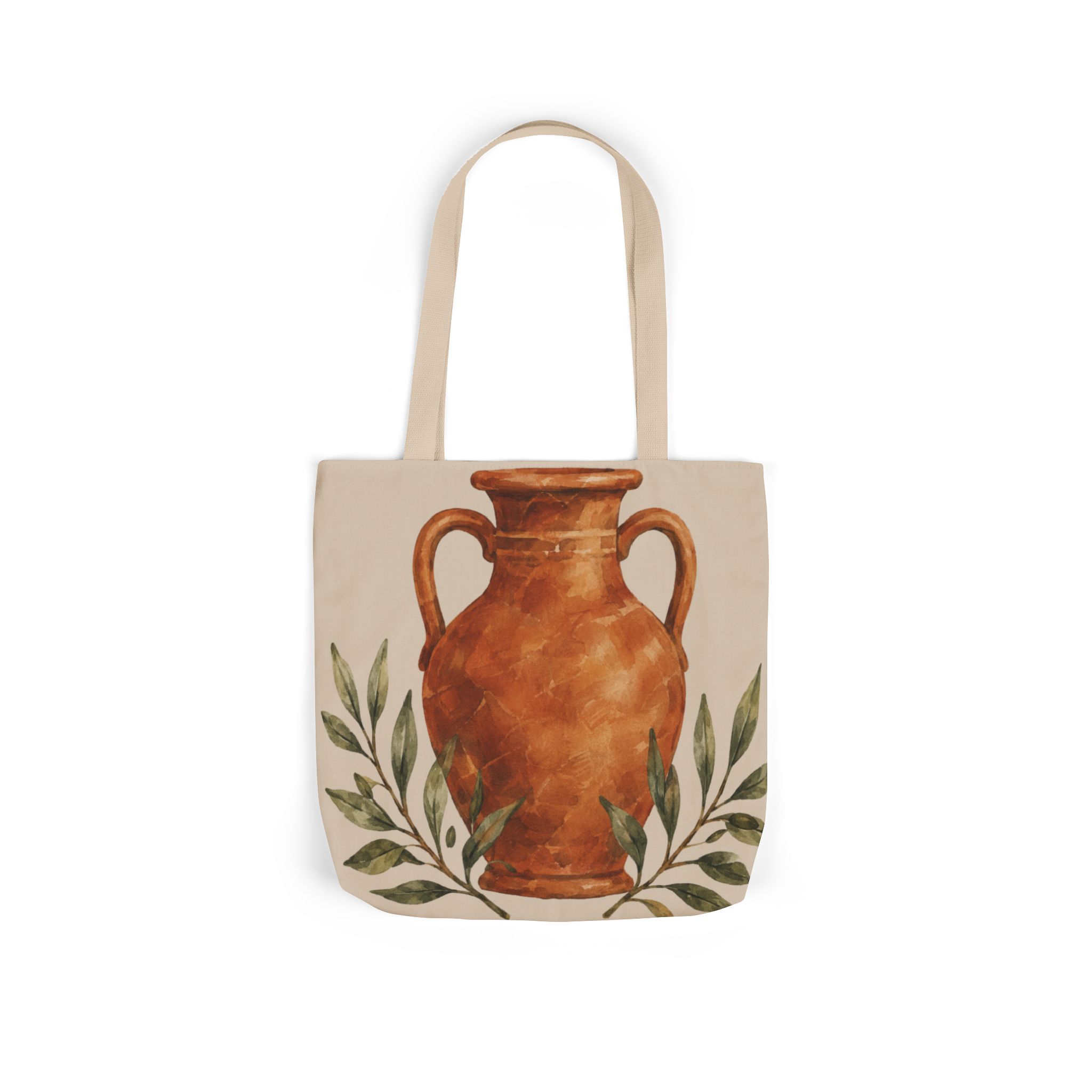 Terracotta Vase Canvas Tote Bag – Mediterranean Art Shopping Bag - Image 4