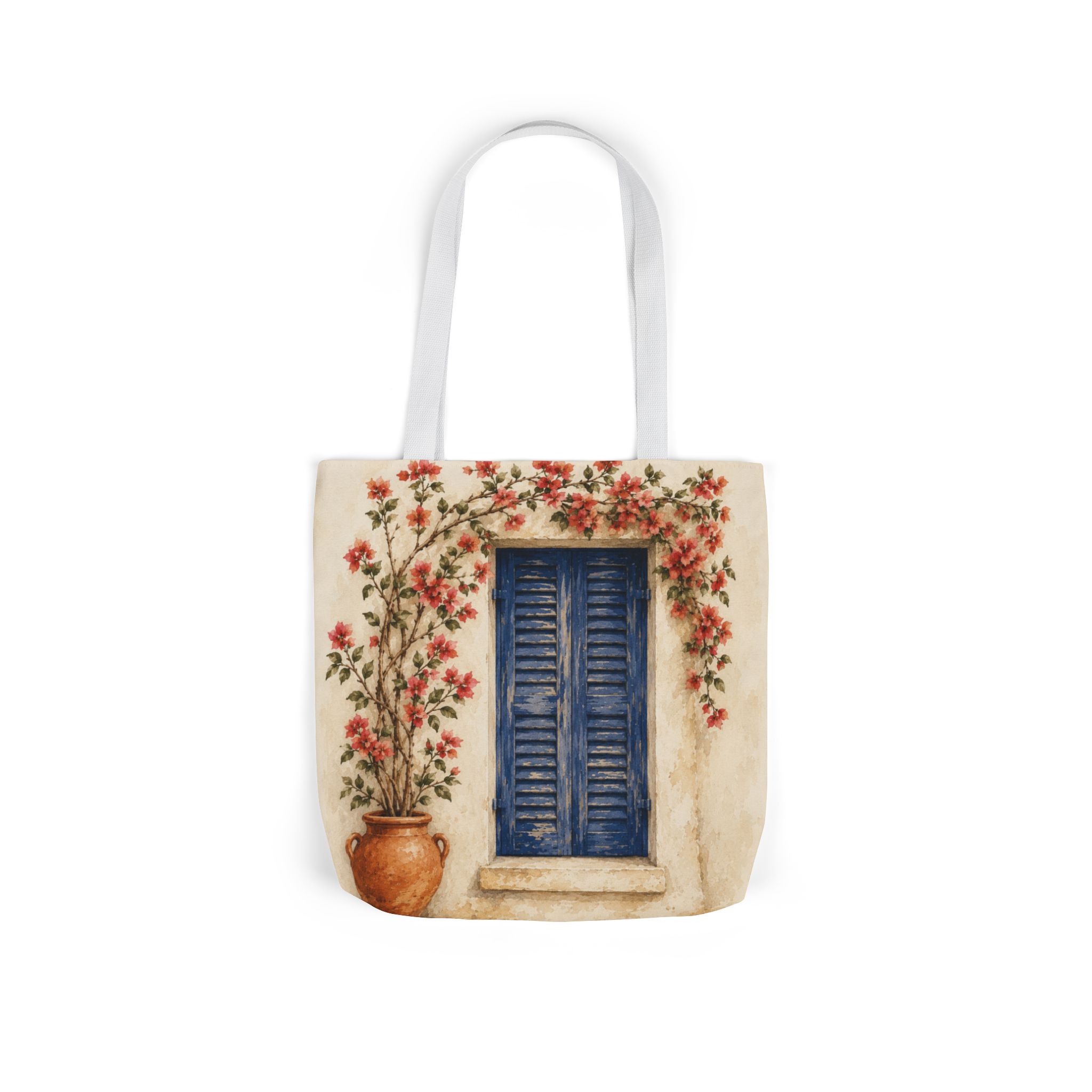 Mediterranean Window Canvas Tote – Coastal Reusable Beach & Grocery Bag - Image 13