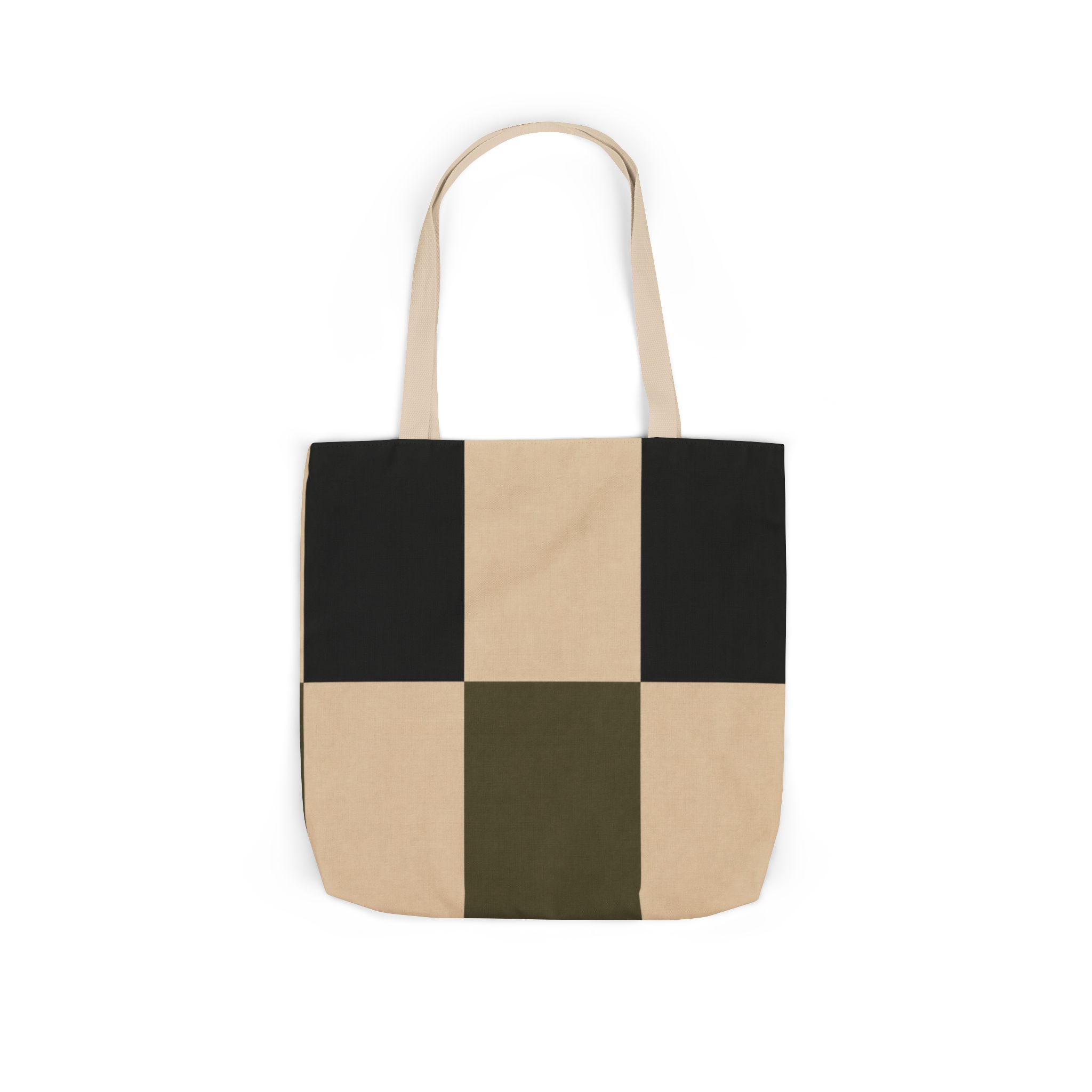 Geometric Grid Abstract Canvas Tote Bag – Scandinavian Minimalist Tote - Image 9
