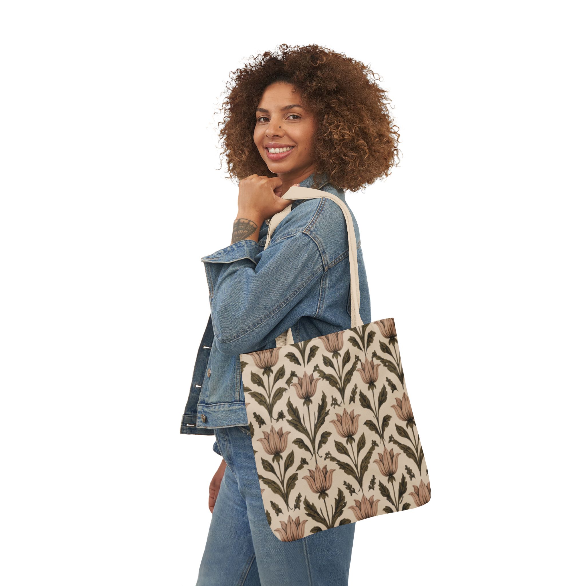 Vintage Floral Botanical Tote Bag — Elegant Floral Canvas Shopper - Image 5