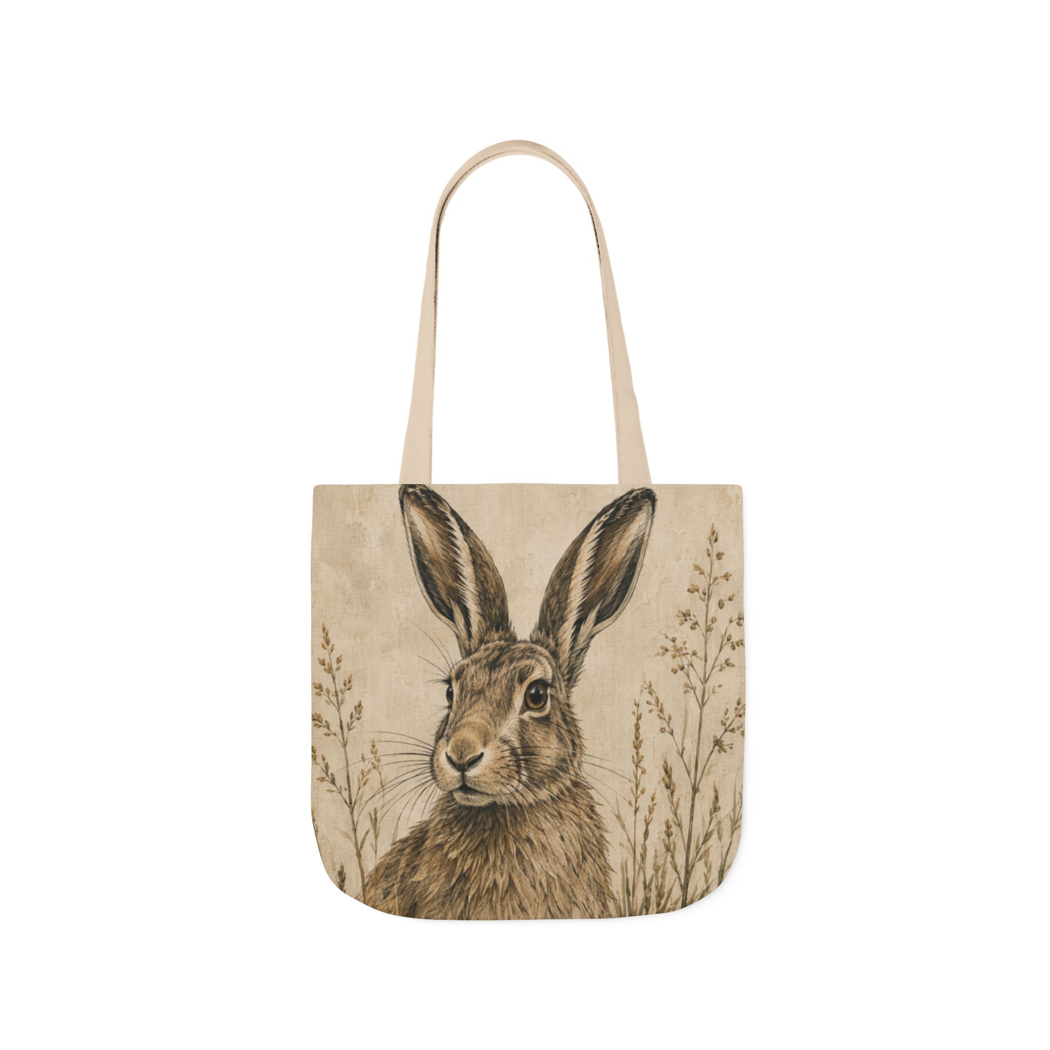 Hare Canvas Tote Bag— Woodland Animal Art Tote | Curious Creatures Collection Product Description