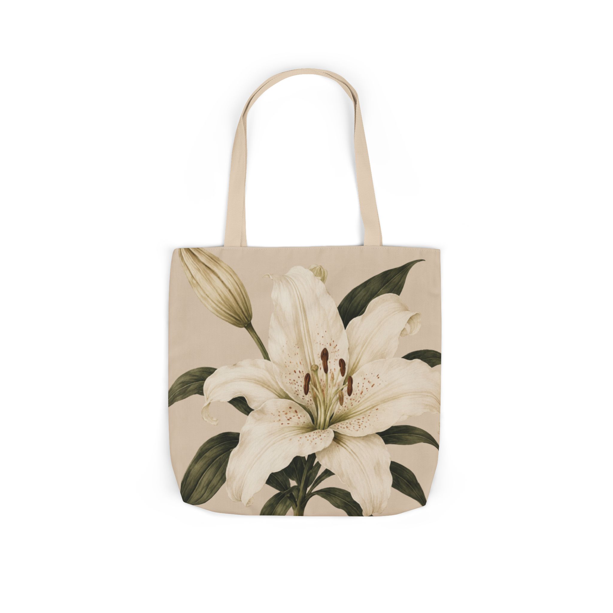 Lily Study Botanical Tote Bag — Elegant White Lily Canvas Tote - Image 7