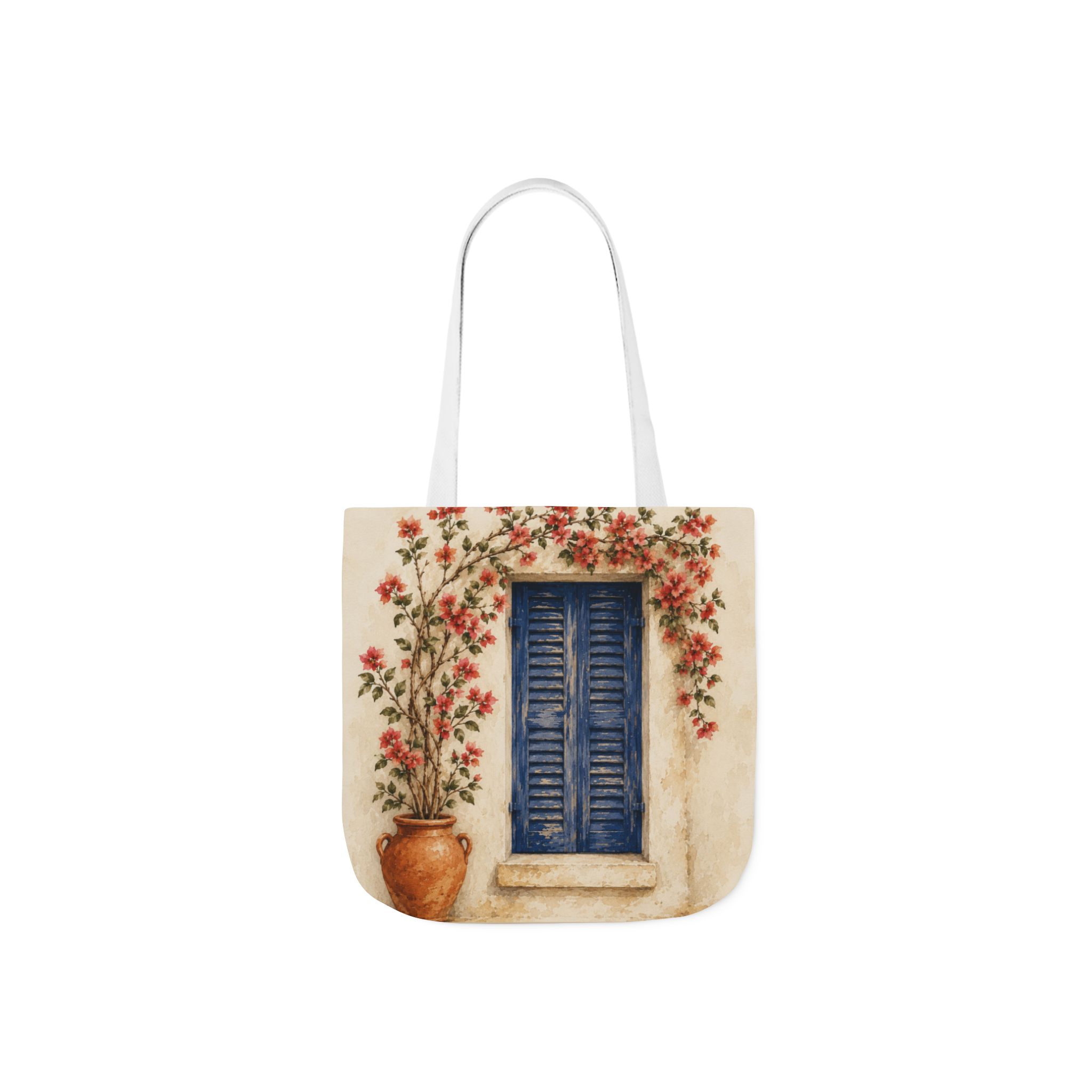 Mediterranean Window Canvas Tote – Coastal Reusable Beach & Grocery Bag - Image 26