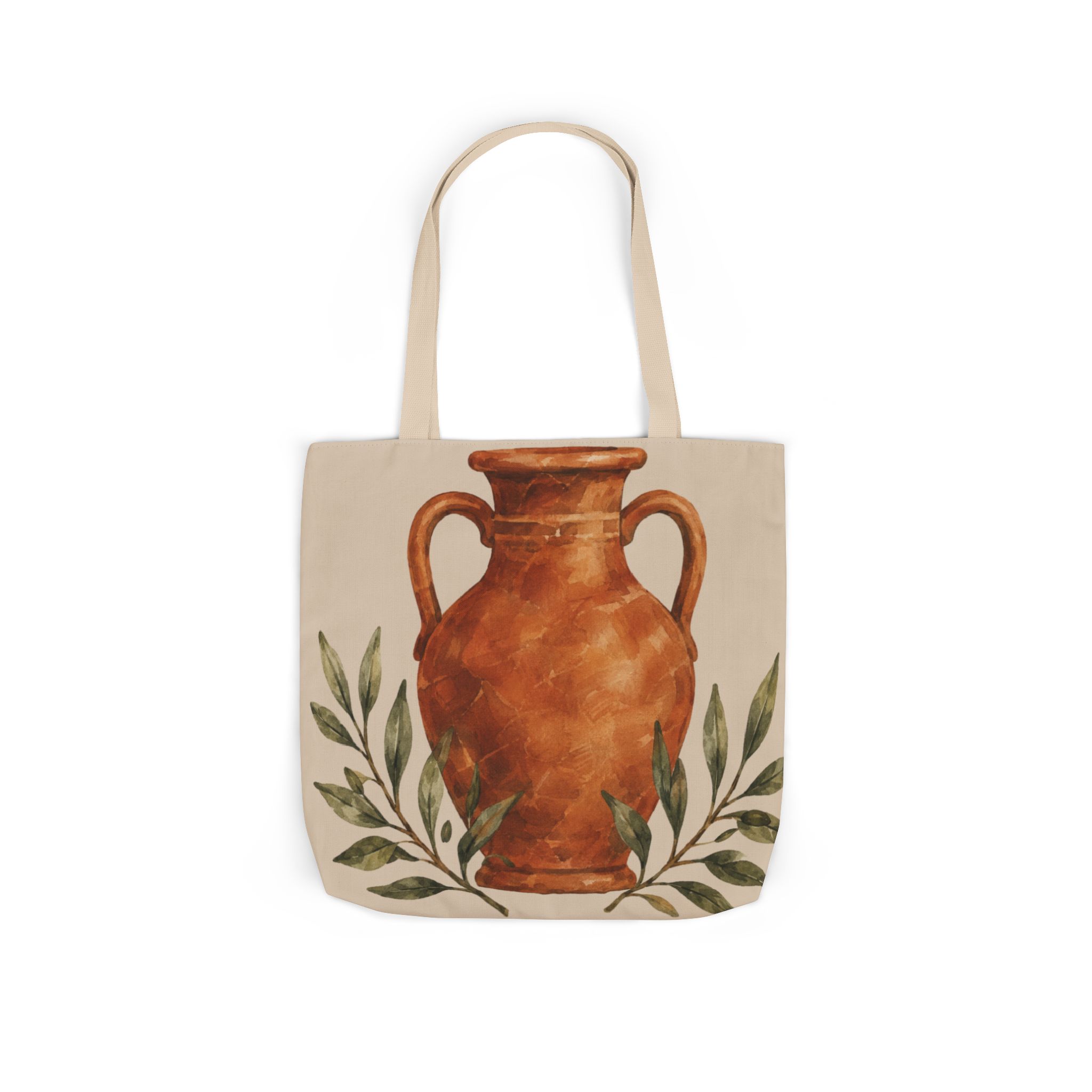 Terracotta Vase Canvas Tote Bag – Mediterranean Art Shopping Bag - Image 9