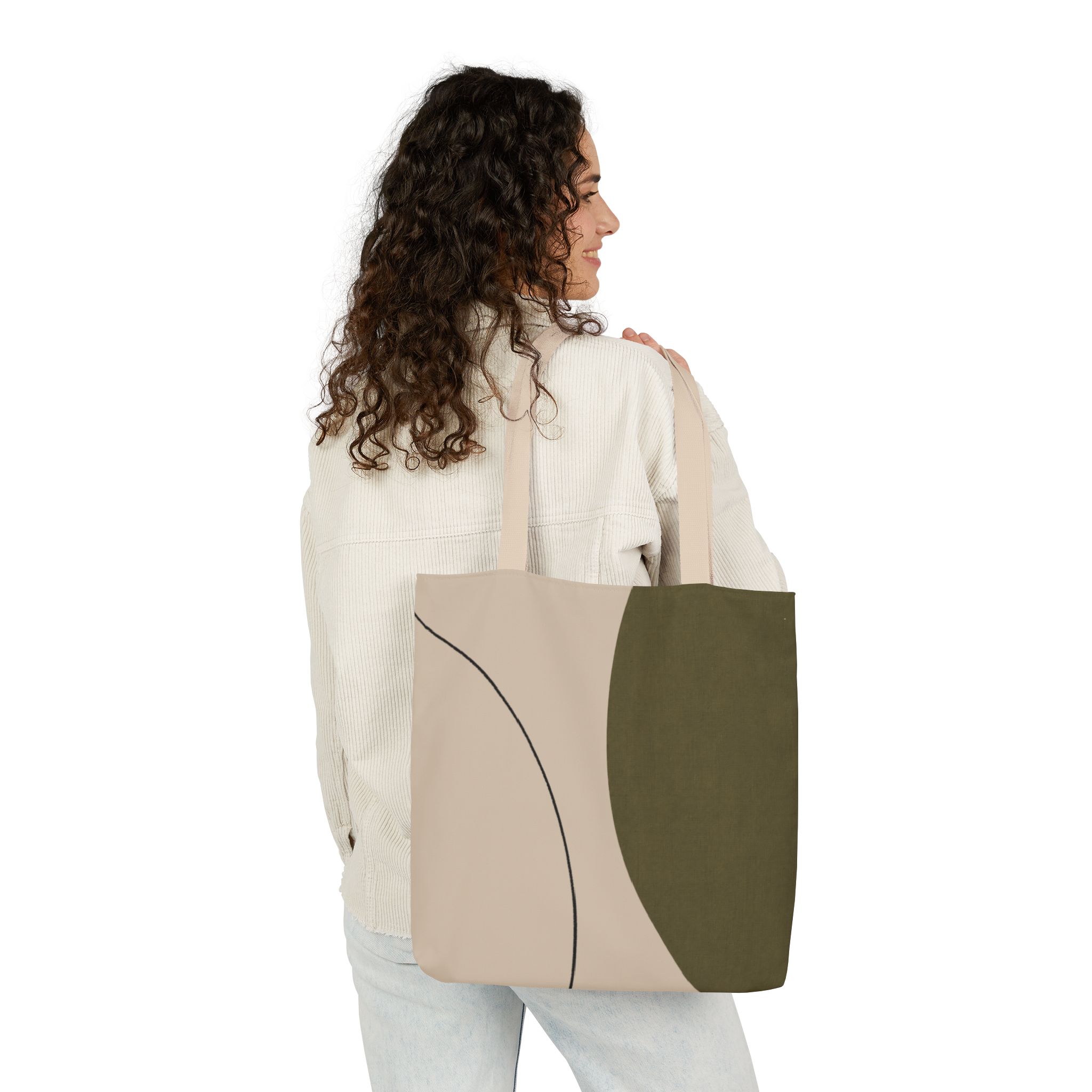 Olive Green Minimalist Tote Bag — Minimalist Modern Canvas Bag - Image 10
